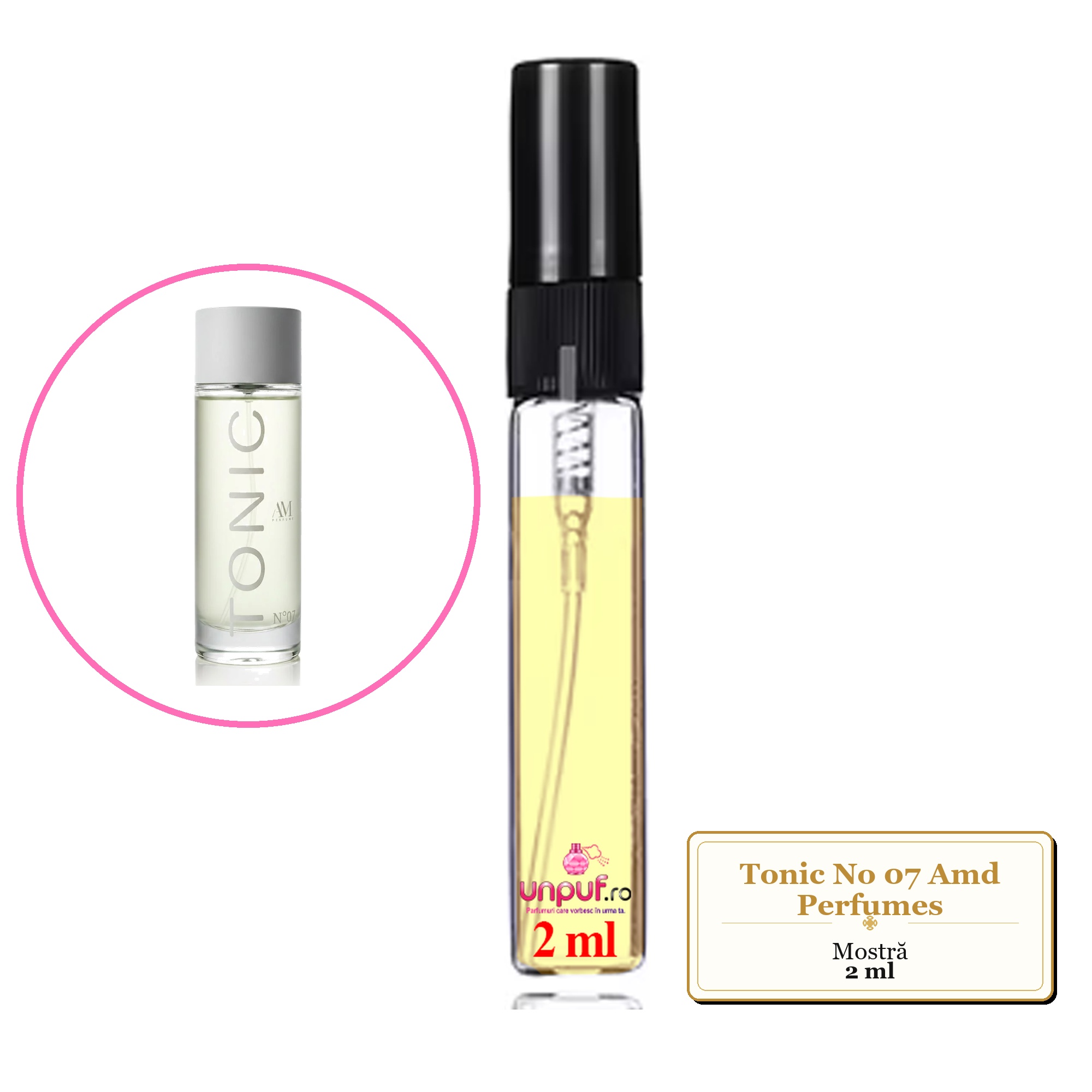 Mostra fiola din Tonic No 07 Amd Perfumes, decant sticla cu pulverizator