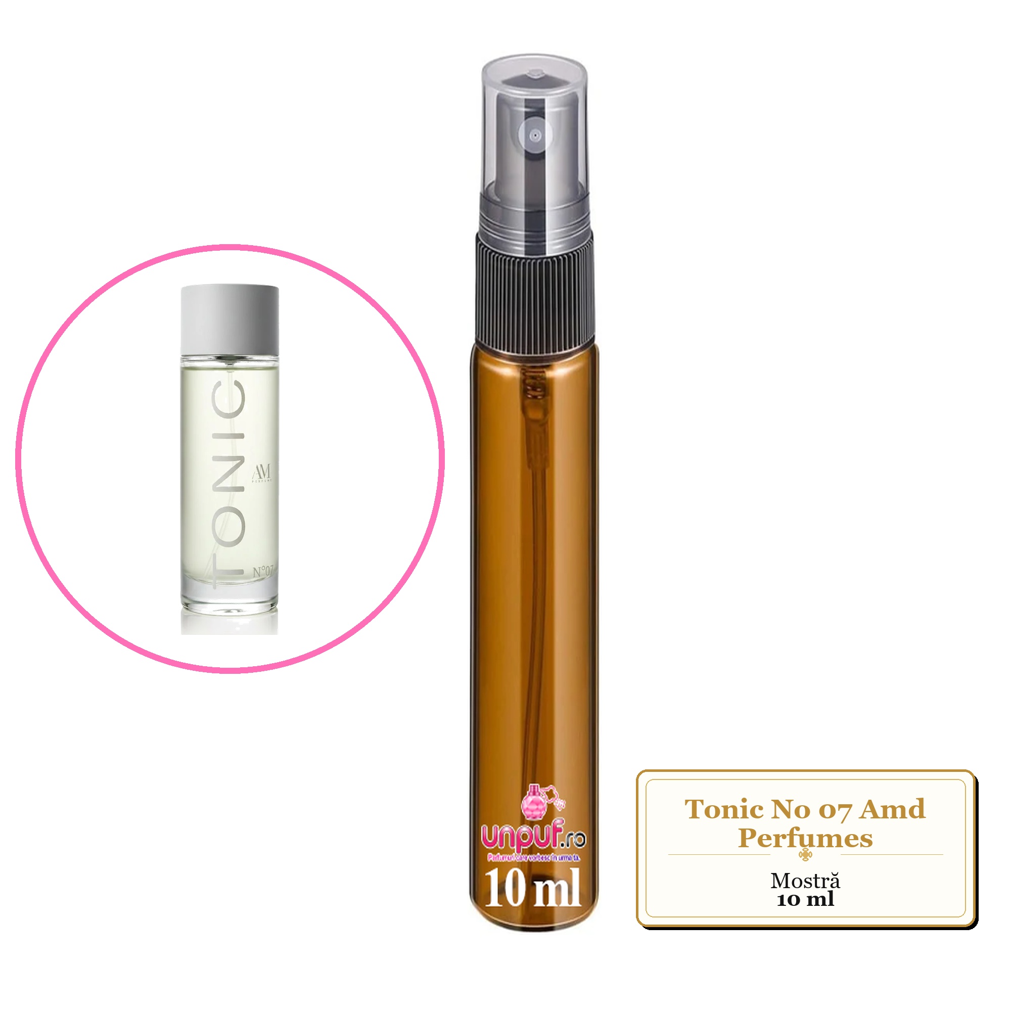 Mostra fiola din Tonic No 07 Amd Perfumes, decant sticla cu pulverizator