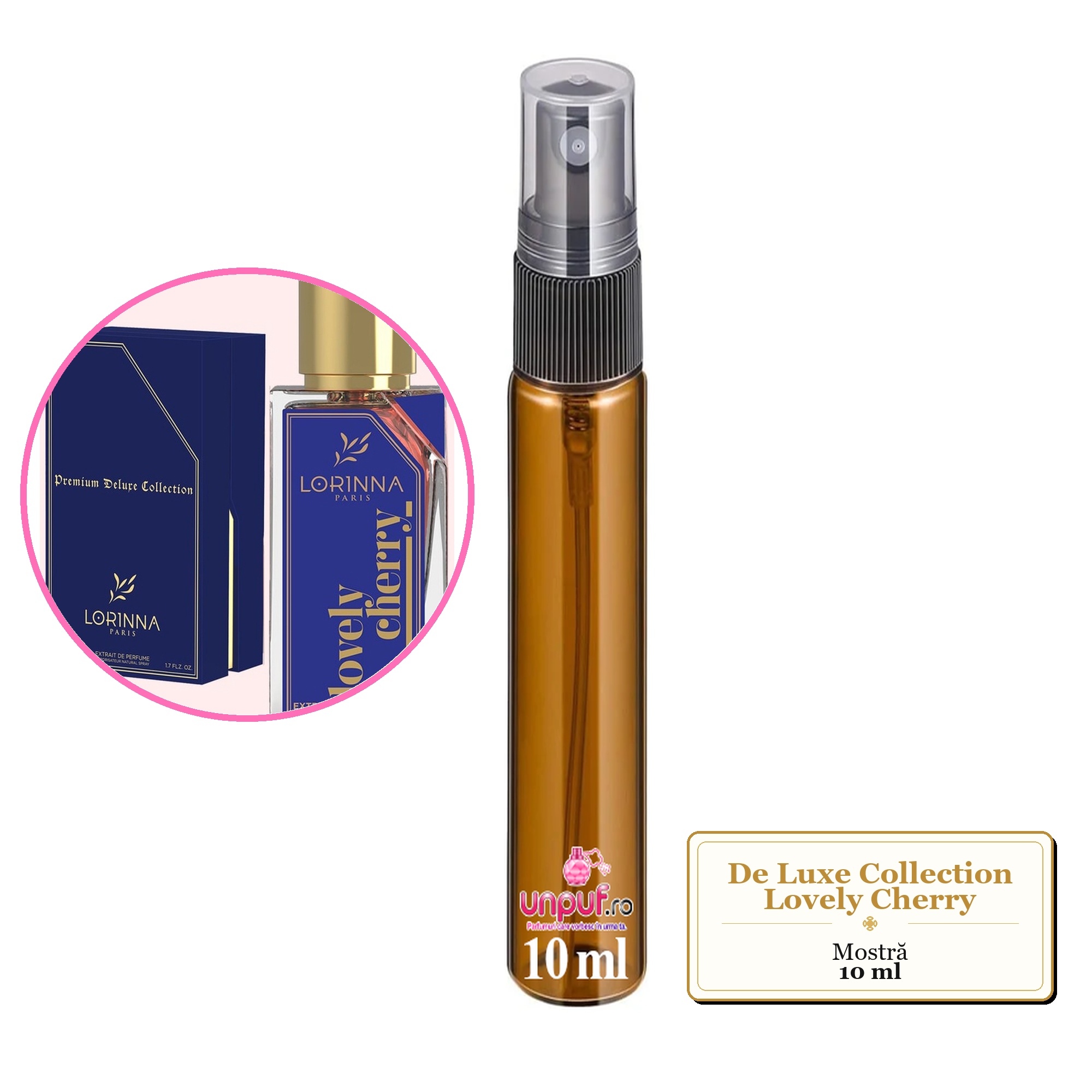 Mostra fiola din Parfumul De Luxe Collection Lovely Cherry, decant sticla cu pulverizator