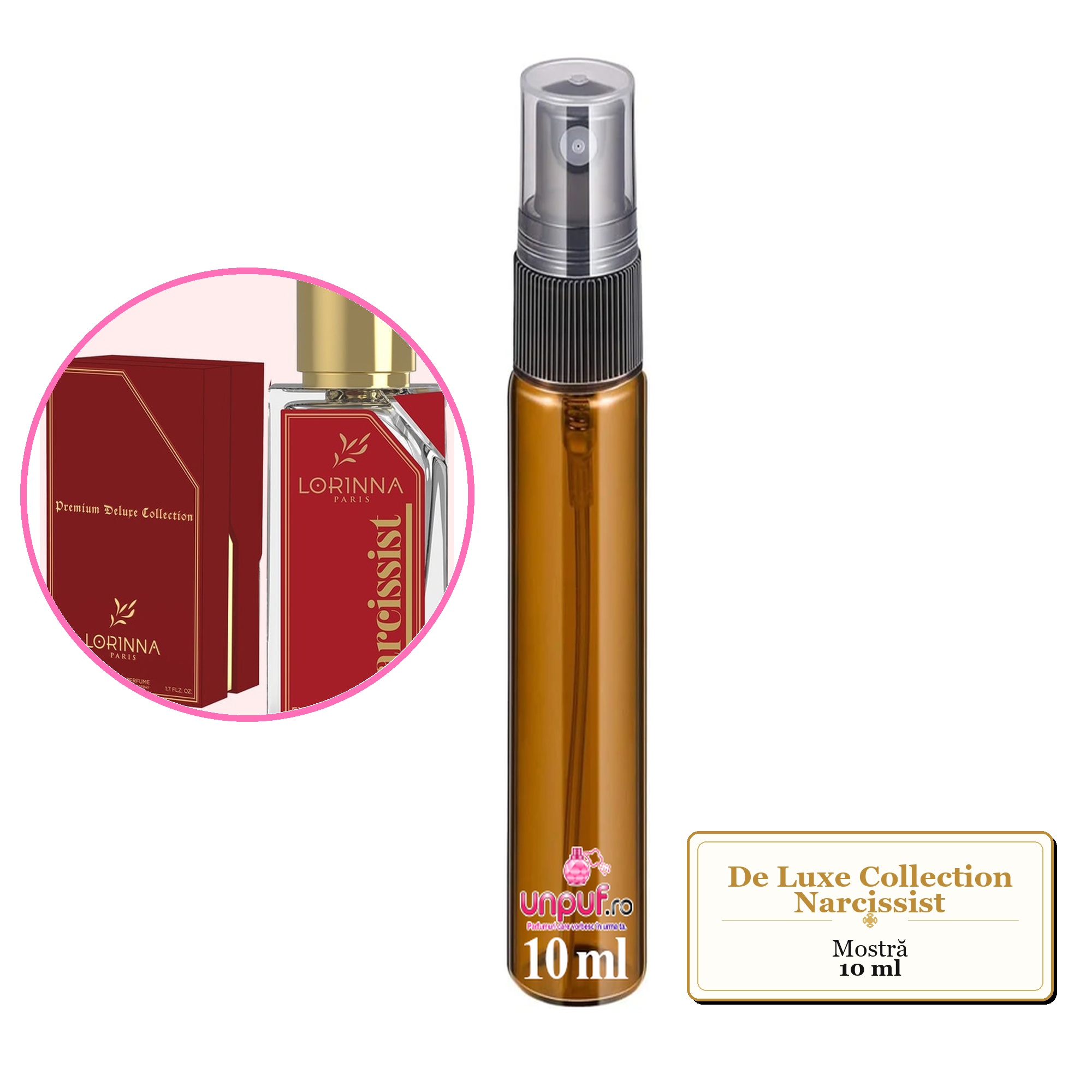 Mostra fiola din Parfumul De Luxe Collection Narcissist, decant sticla cu pulverizator