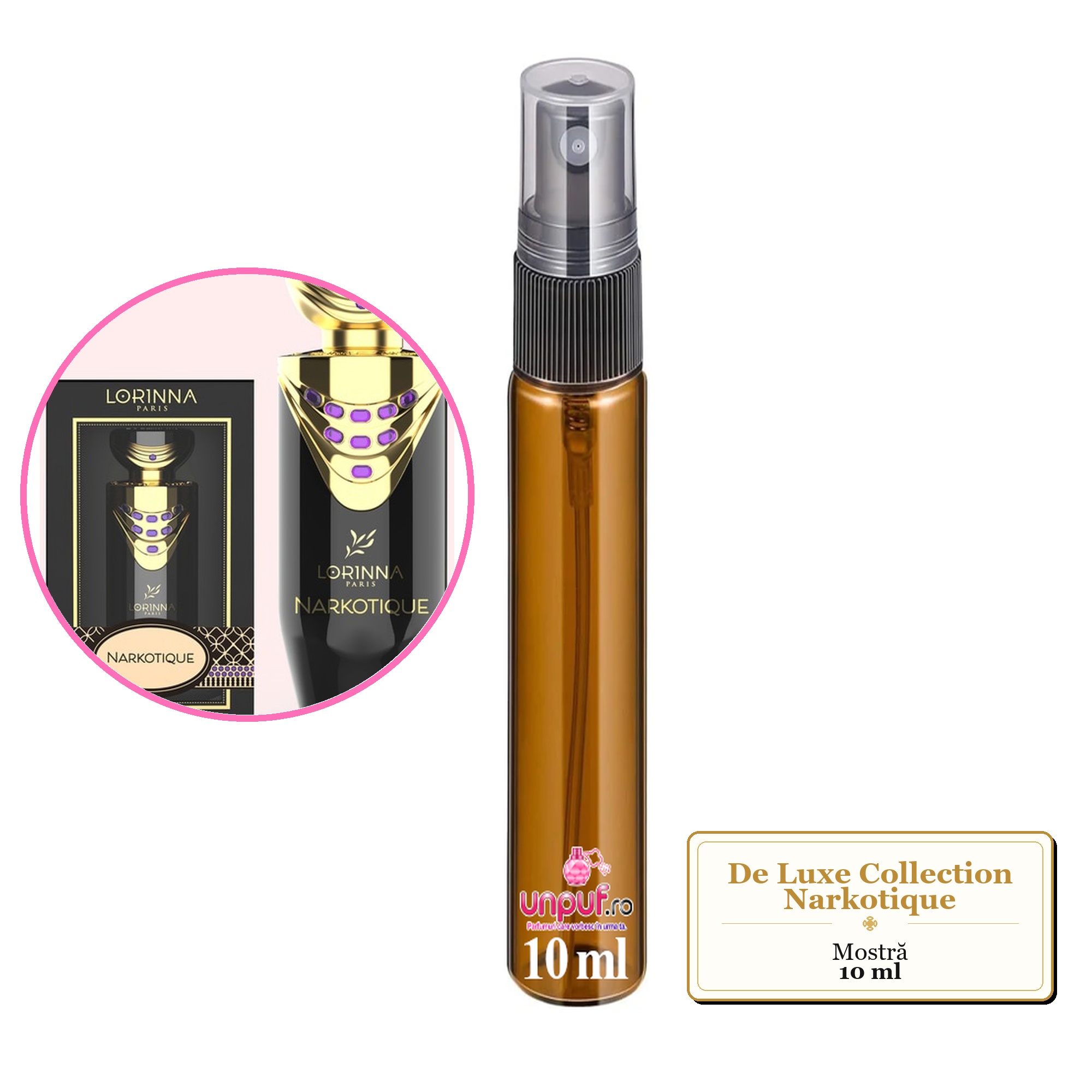 Mostra fiola din Parfumul De Luxe Collection Narkotique, decant sticla cu pulverizator