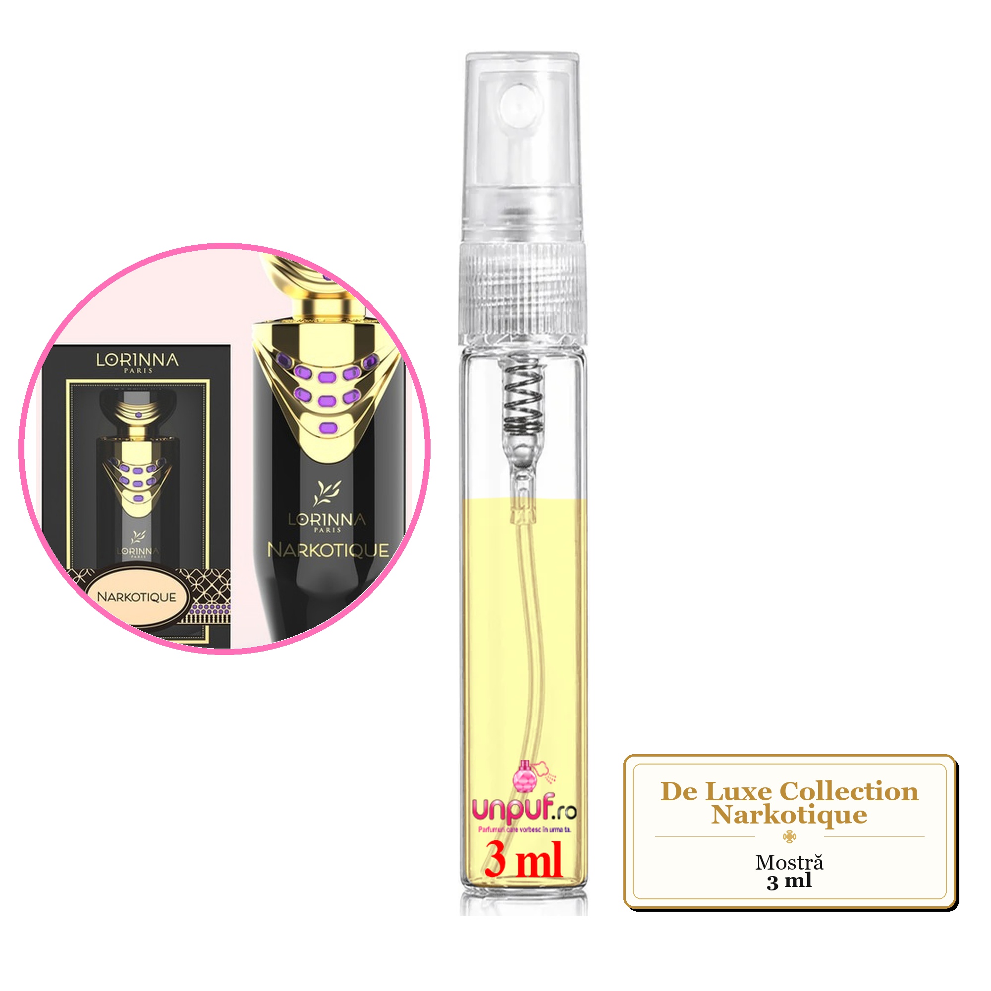 Mostra fiola din Parfumul De Luxe Collection Narkotique, decant sticla cu pulverizator
