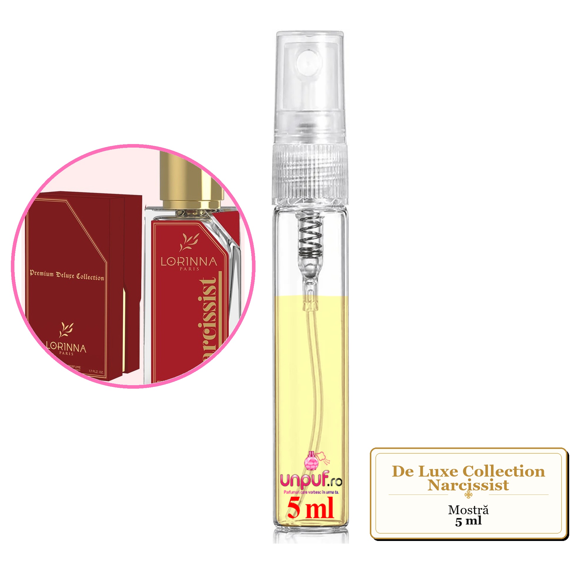 Mostra fiola din Parfumul De Luxe Collection Narcissist, decant sticla cu pulverizator