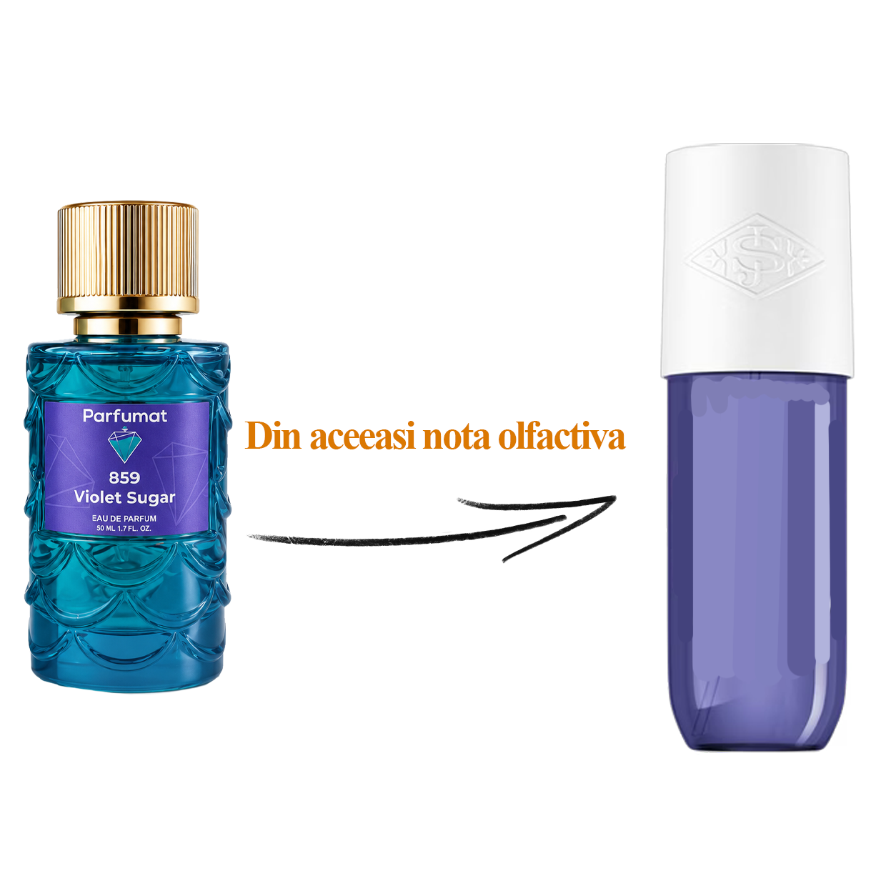 Parfum unisex gurmand cu violetă, zahăr și lemn de santal