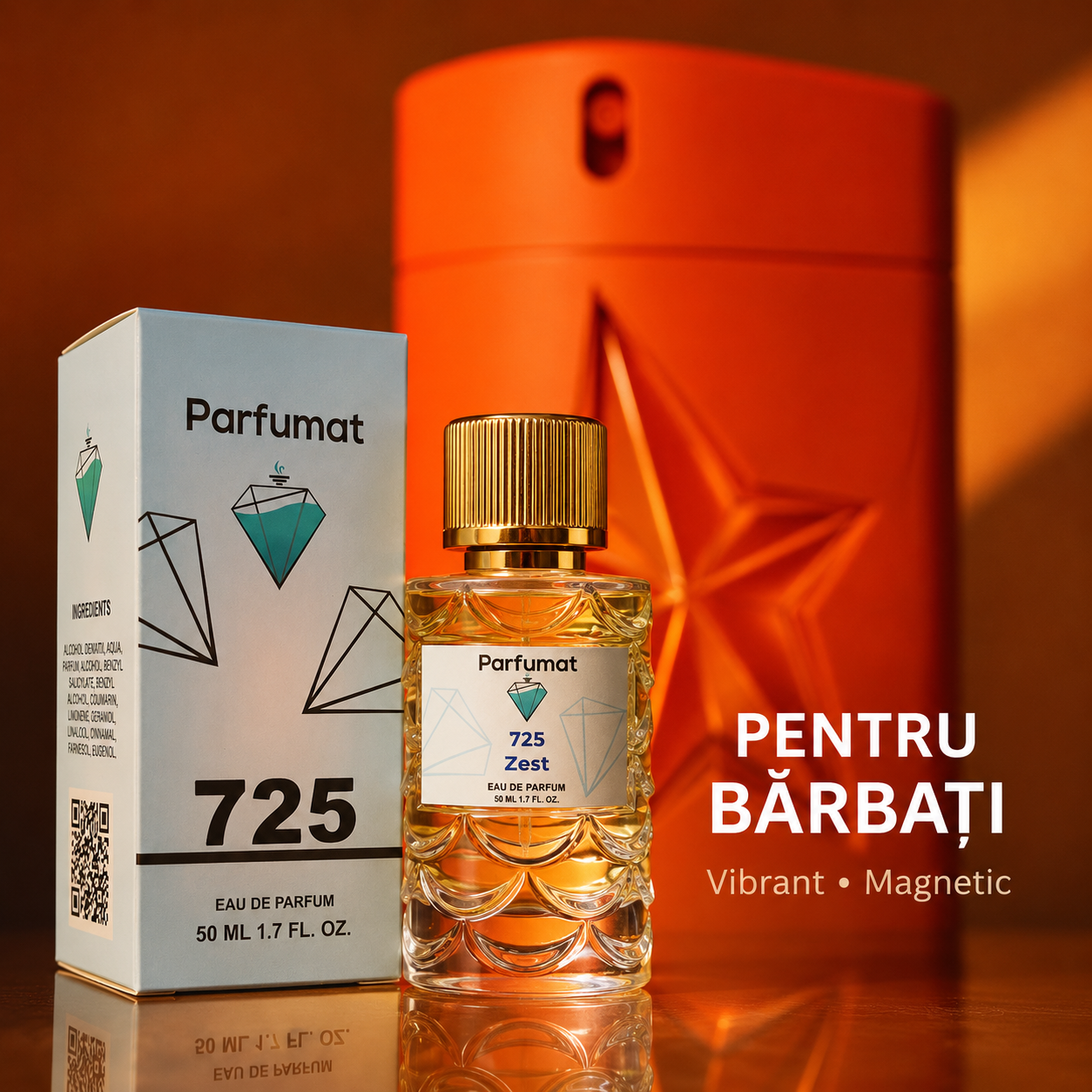 Note de bază vanilate și lemnoase - Parfumat 725 Zest