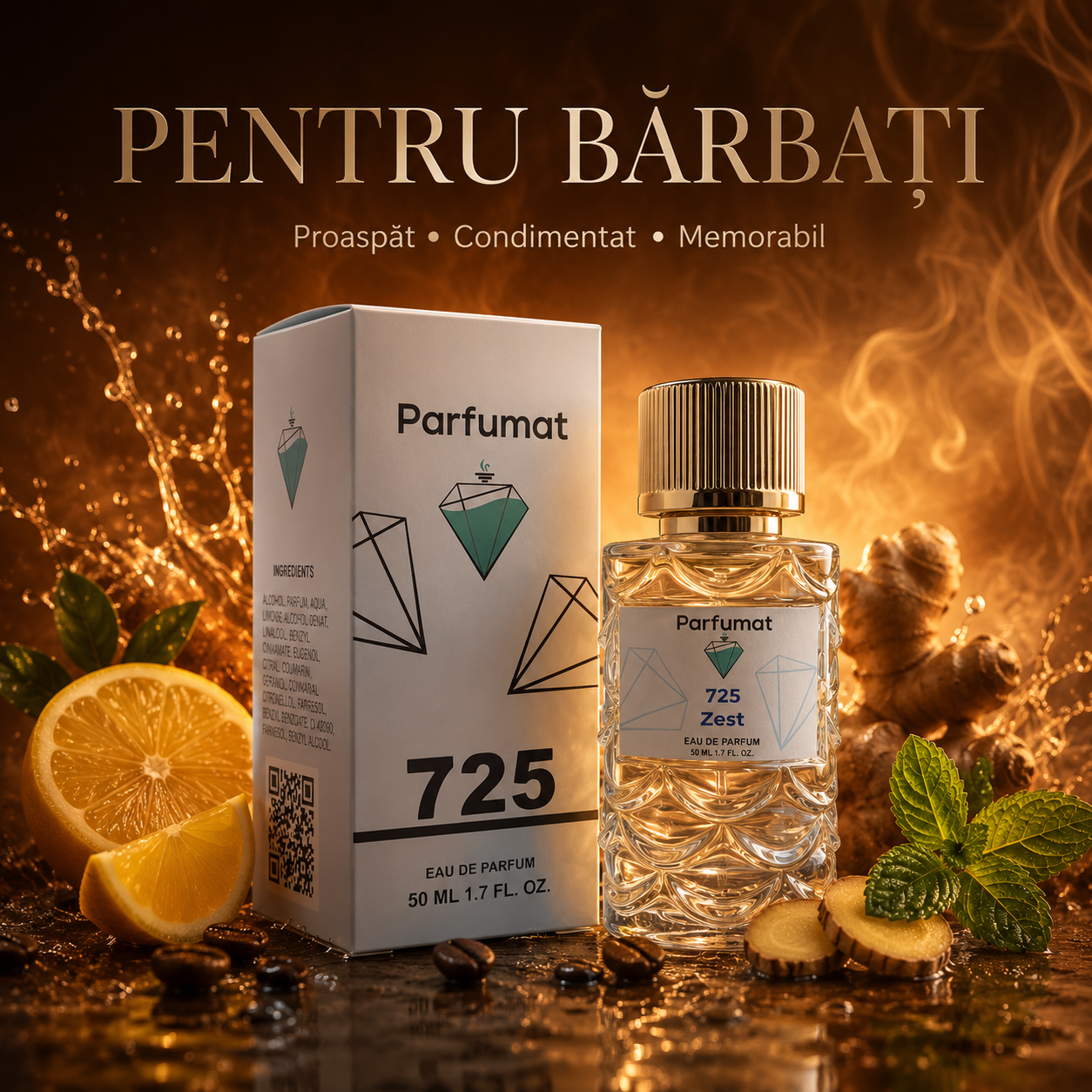 Parfumat 725 Zest, parfum bărbătesc pentru utilizare zilnică