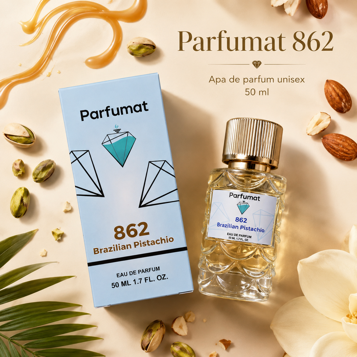 Parfumat 862 Brazilian Pistachio pentru vacanțe, plimbări și seri speciale