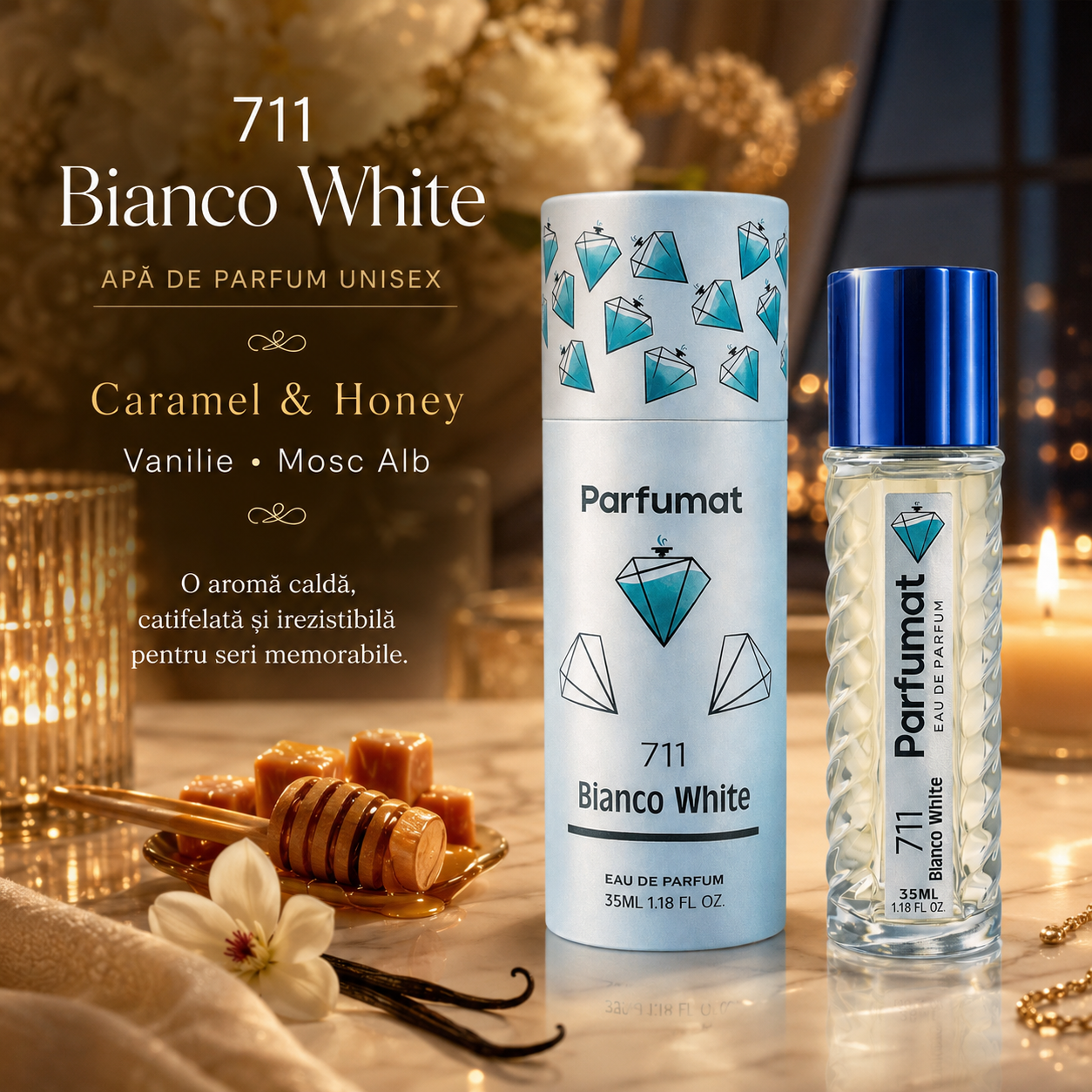 Parfumat 711 Bianco White pentru sezonul rece și seri speciale