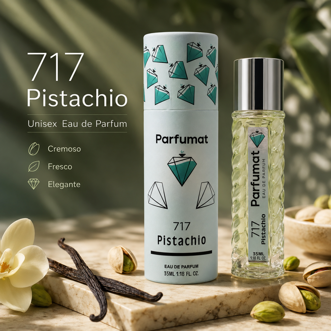Parfumat 717 Pistachio pentru primăvară, vară și purtare zilnică