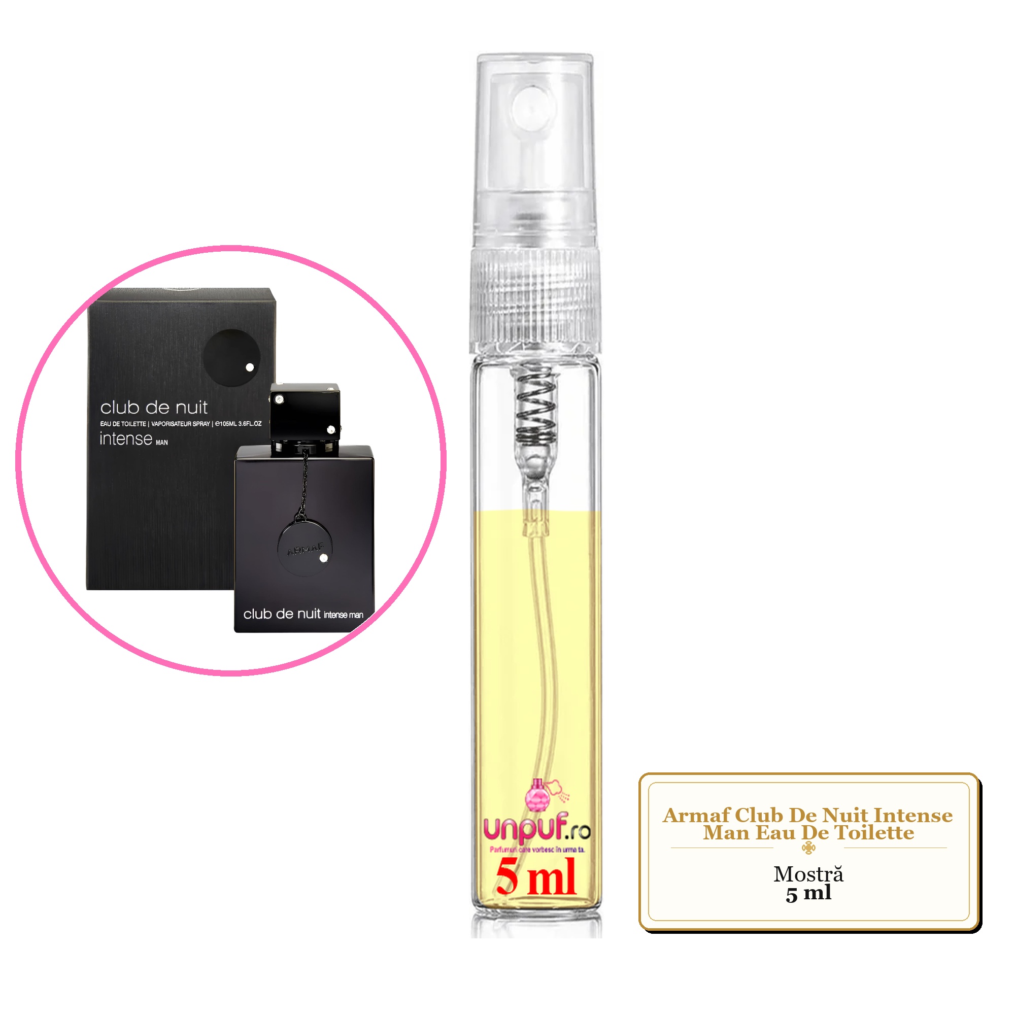 Mostra fiola din Parfumul Armaf Club De Nuit Intense Man Eau De Toilette, decant sticla cu pulverizator 