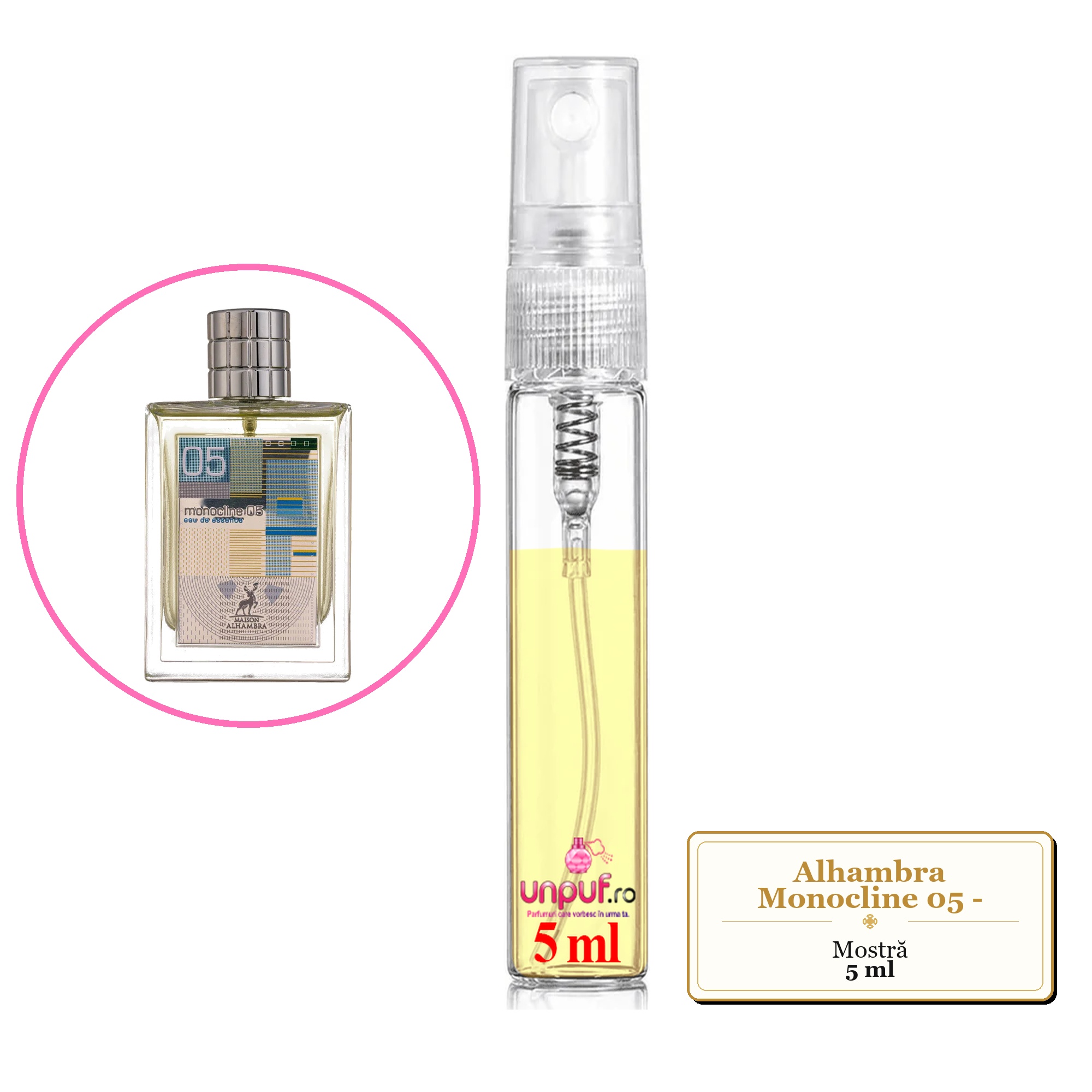 Mostra fiola din Parfumul Alhambra Monocline 05 -, decant sticla cu pulverizator