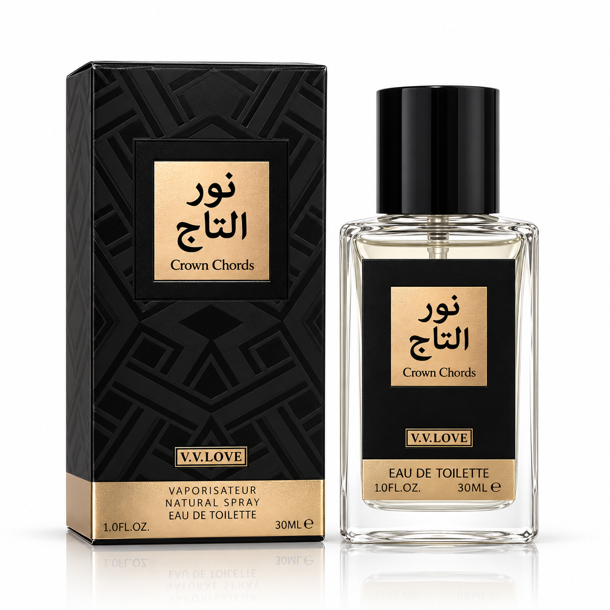 Parfum barbati VV Love Crown Chords Eau de Toilette EDT 30 ml flacon elegant negru auriu