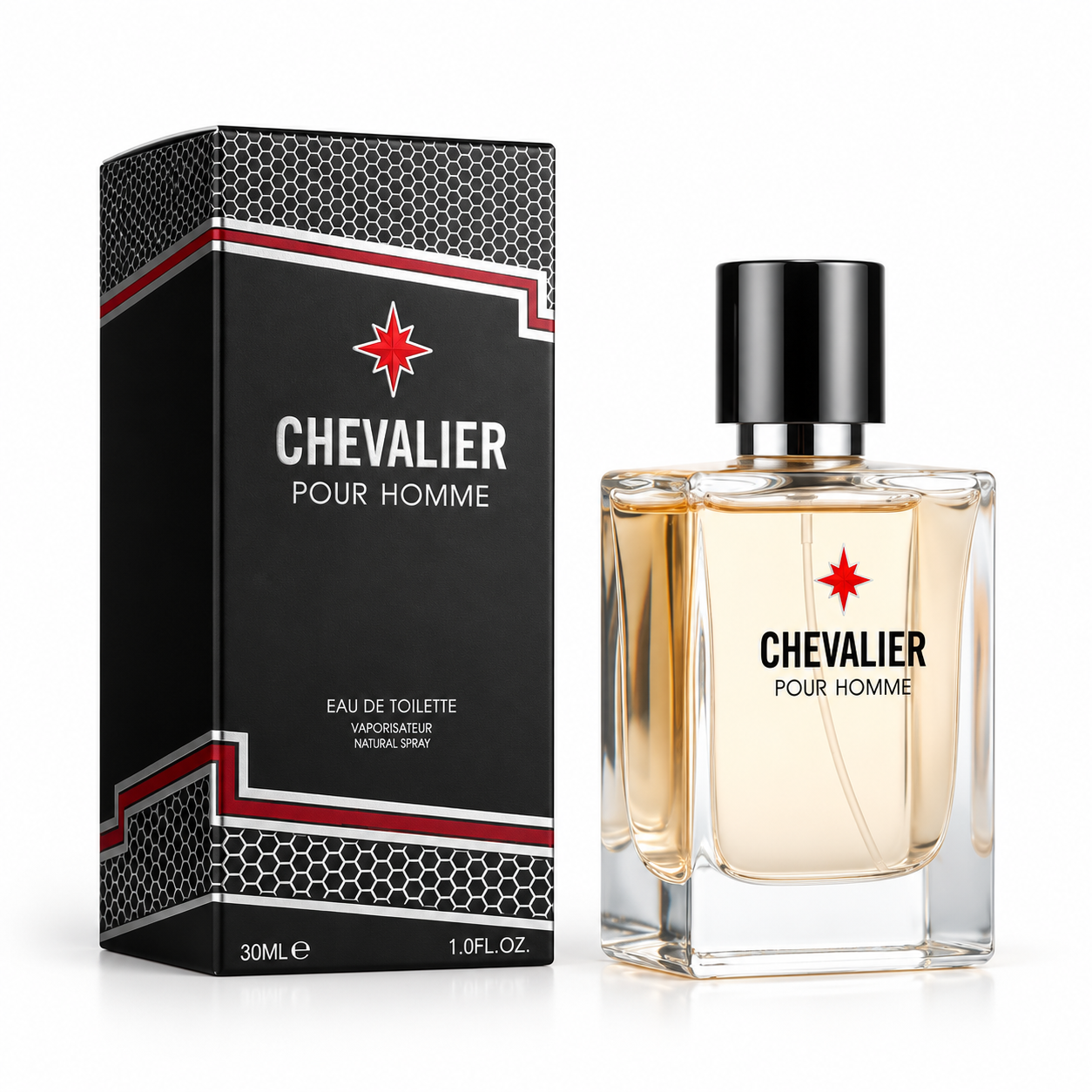 Parfum barbati VV Love Chevalier Pour Homme Eau de Toilette EDT 30 ml flacon si ambalaj negru rosu