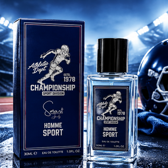 VV Love Championship Homme Sport EDT 30 ml parfum masculin cu design sportiv albastru si inspiratie din competitiile sportive