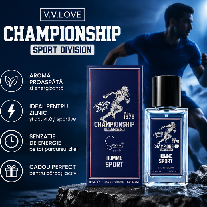 VV Love Championship Sport Division 30 ml Eau de Toilette parfum barbatesc aroma proaspata pentru utilizare zilnica si stil de viata activ