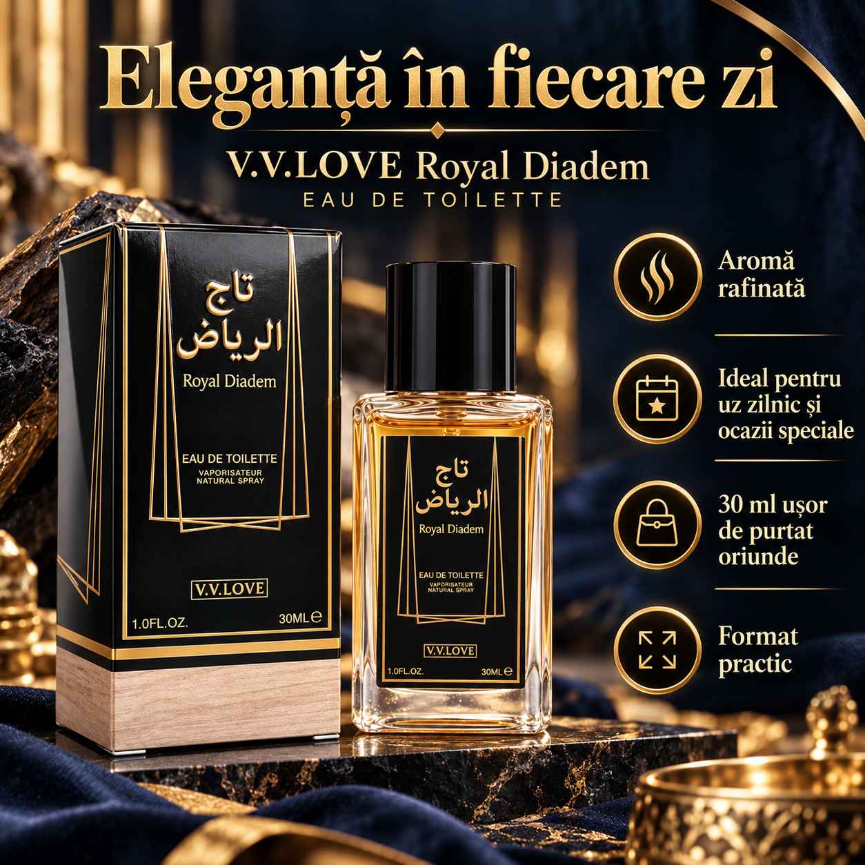 VV Love Royal Diadem Eau de Toilette 30 ml parfum masculin elegant pentru utilizare zilnica si ocazii speciale