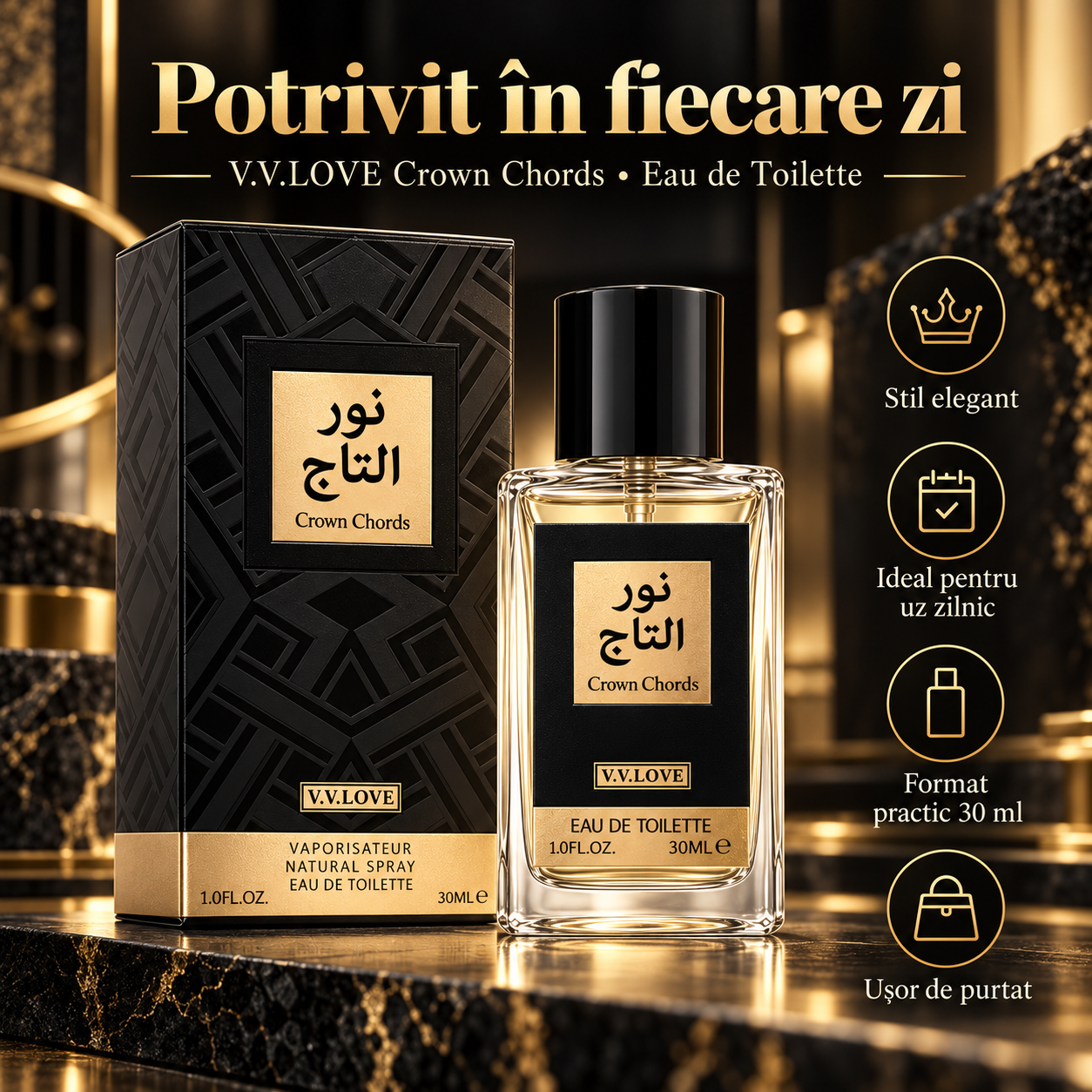 VV Love Crown Chords Eau de Toilette 30 ml parfum masculin elegant ideal pentru fiecare zi