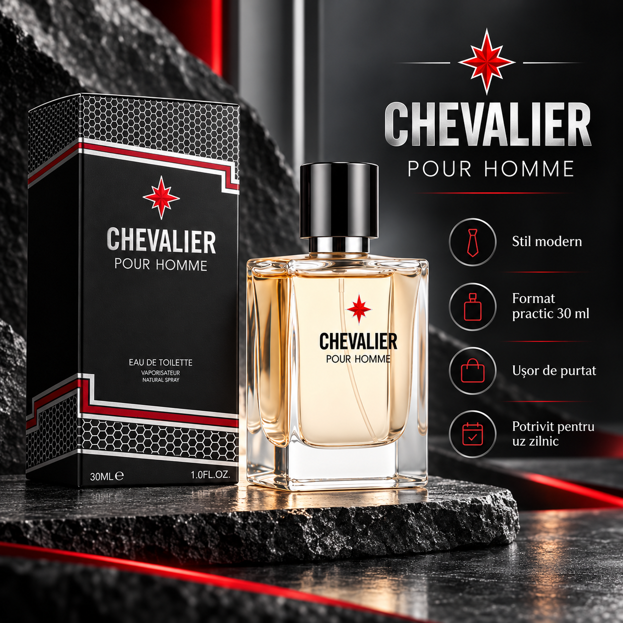 VV Love Chevalier Eau de Toilette 30 ml parfum masculin modern format practic usor de transportat