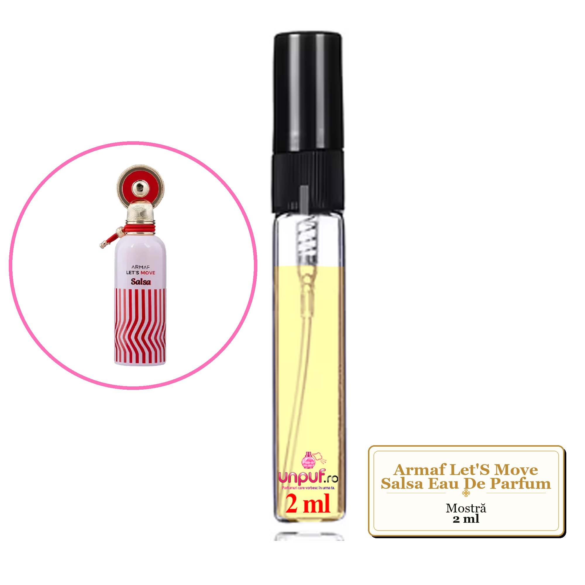 Mostra fiola din Parfumul Armaf Let'S Move Salsa Eau De Parfum, decant sticla cu pulverizator