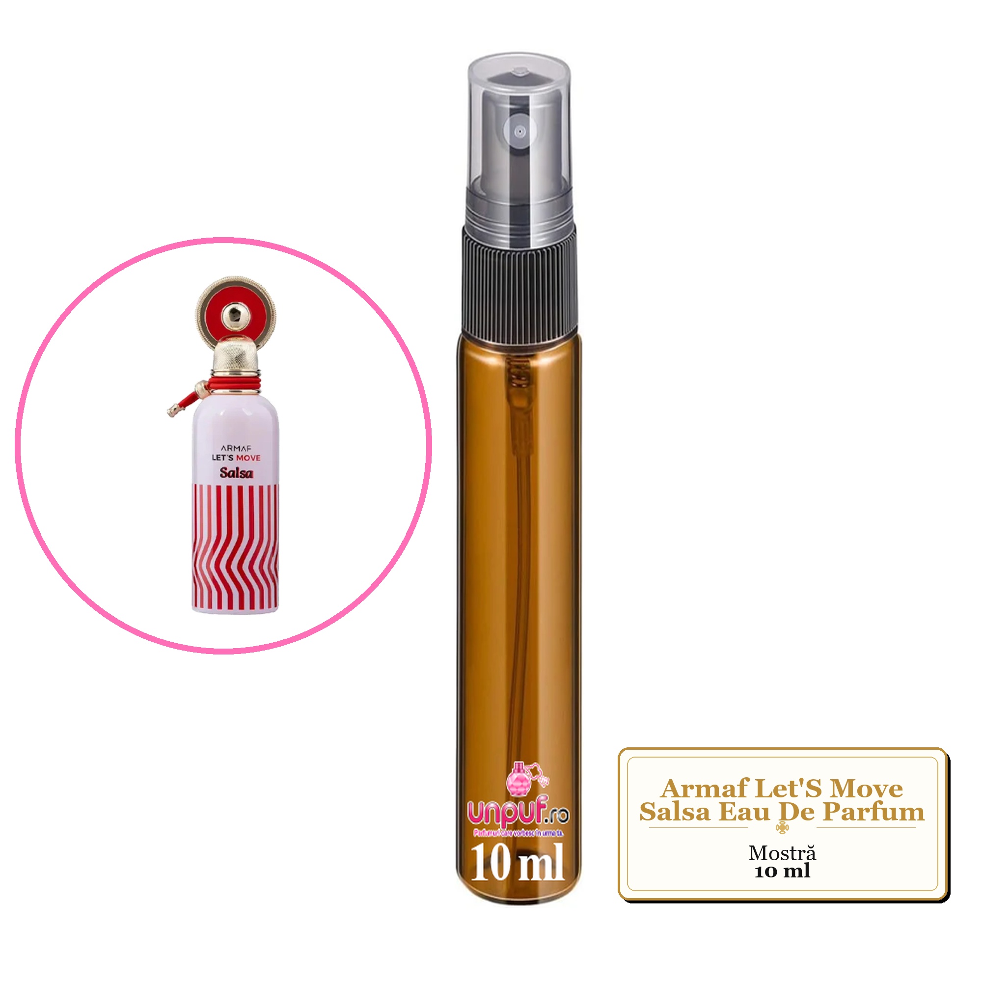 Mostra fiola din Parfumul Armaf Let'S Move Salsa Eau De Parfum, decant sticla cu pulverizator