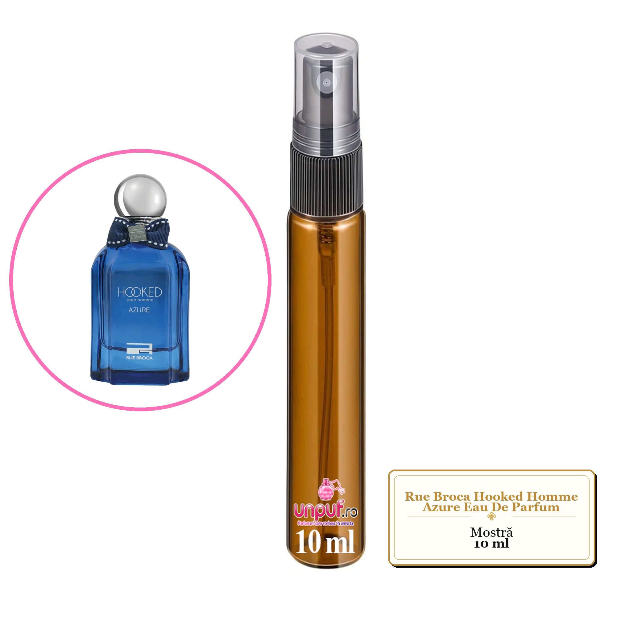 Mostra fiola din Parfumul Rue Broca Hooked Homme Azure Eau De Parfum, decant sticla cu pulverizator