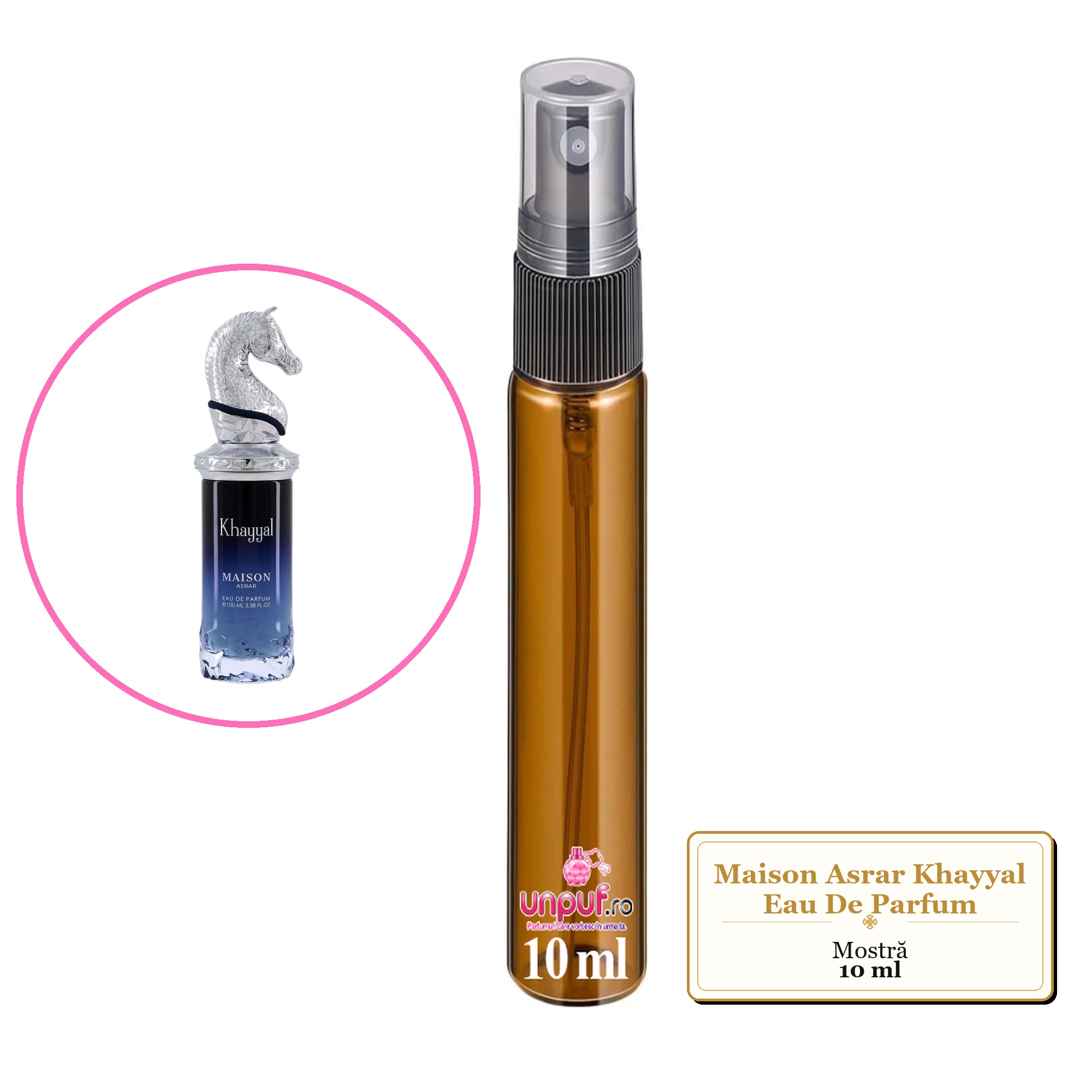 Mostra fiola din Parfumul Maison Asrar Khayyal Eau De Parfum, decant sticla cu pulverizator