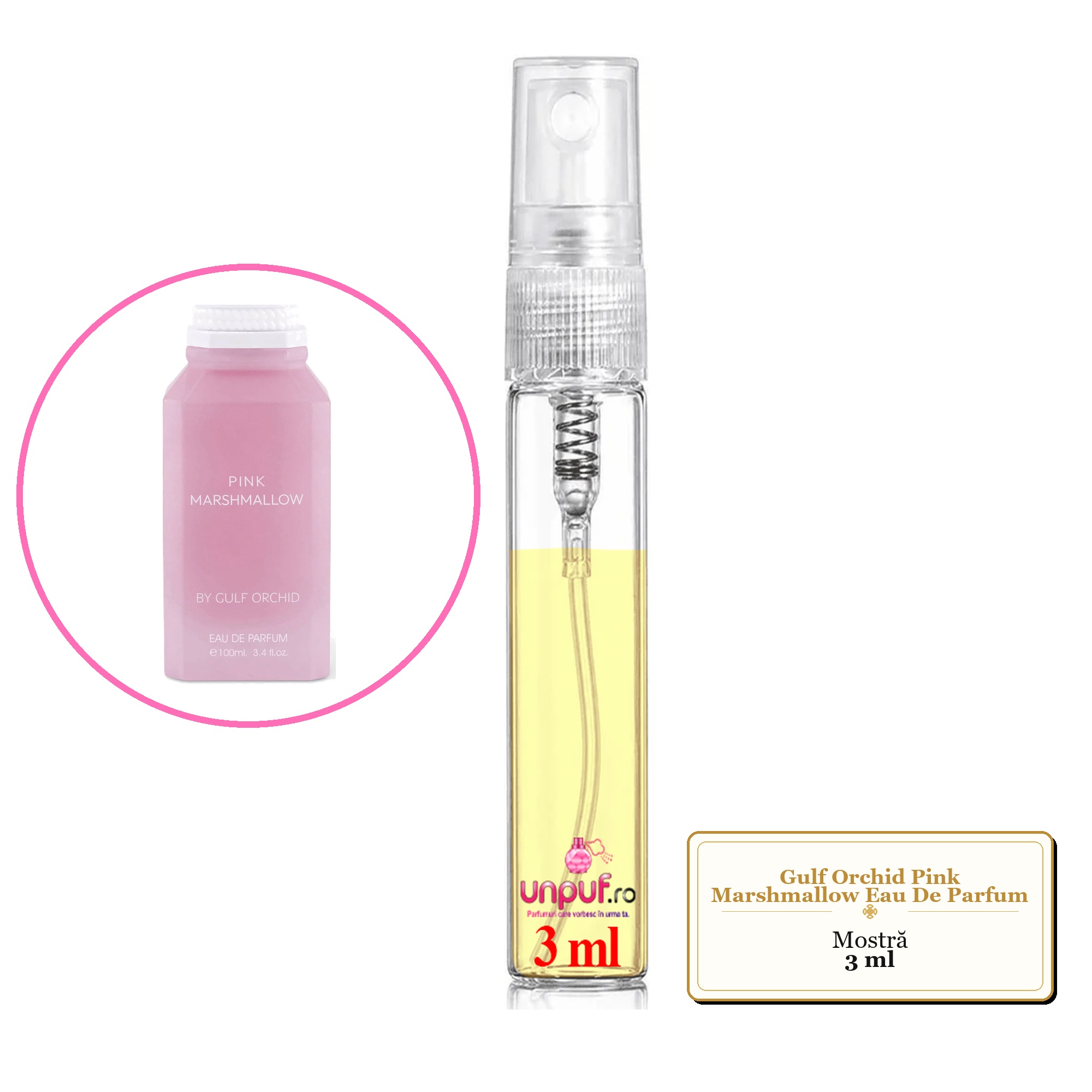 Mostra fiola din Parfumul Gulf Orchid Pink Marshmallow Eau De Parfum, decant sticla cu pulverizator
