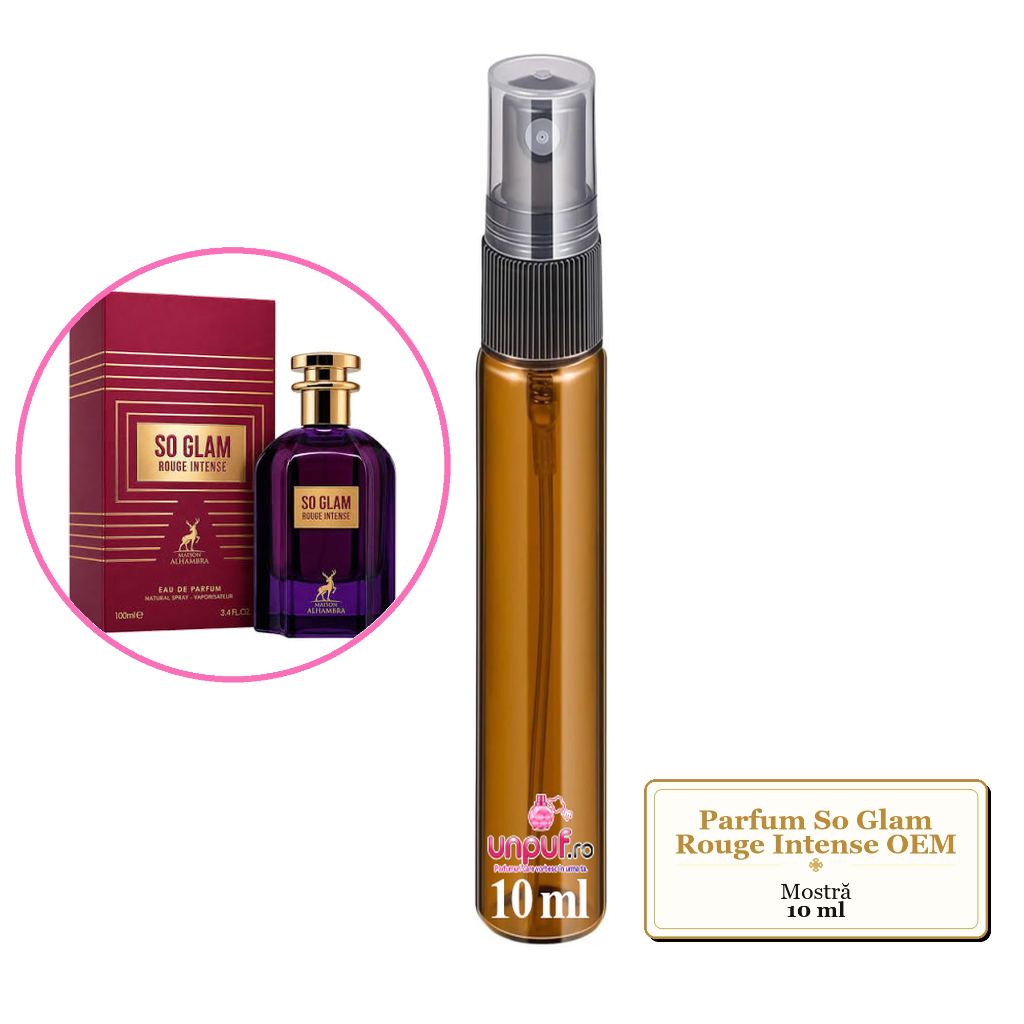 Mostra Fiola Din So Glam Rouge Intense Oem, Decant Sticla Cu Pulverizator