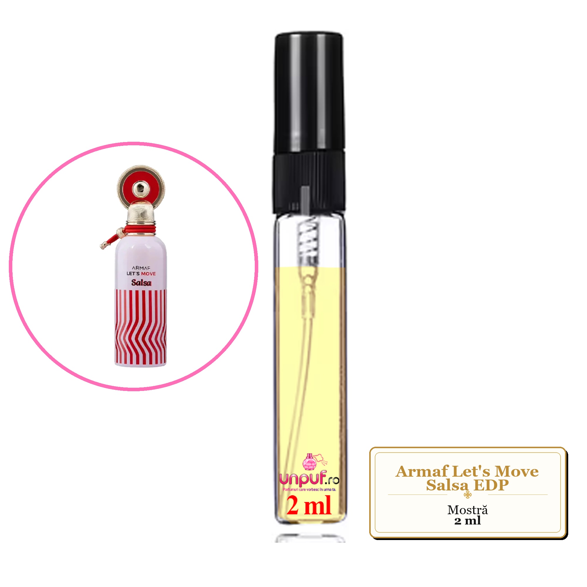 Mostra Fiola Din Parfumul Armaf Let'S Move Salsa Eau De Parfum , Decant Sticla Cu Pulverizator