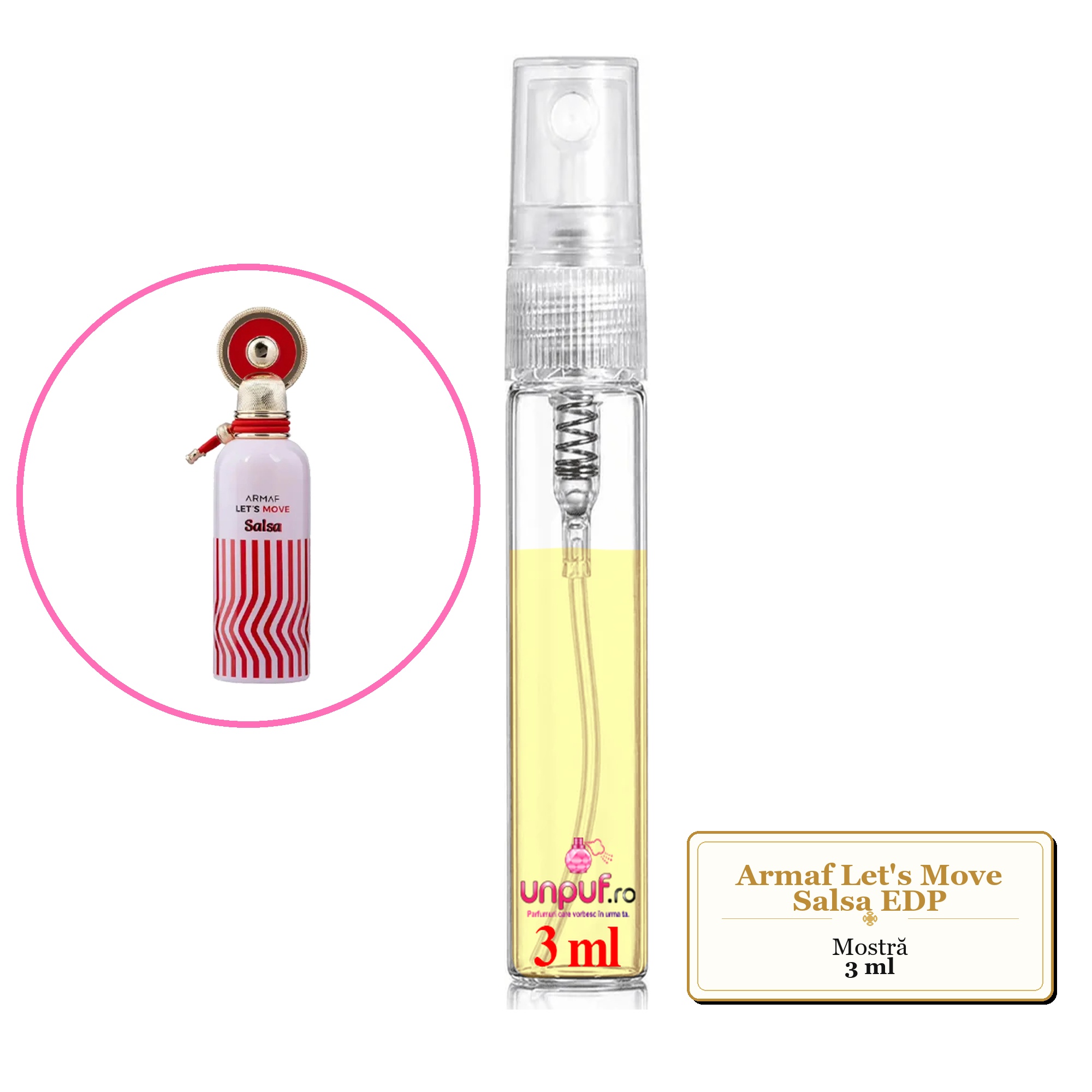 Mostra Fiola Din Parfumul Armaf Let'S Move Salsa Eau De Parfum , Decant Sticla Cu Pulverizator
