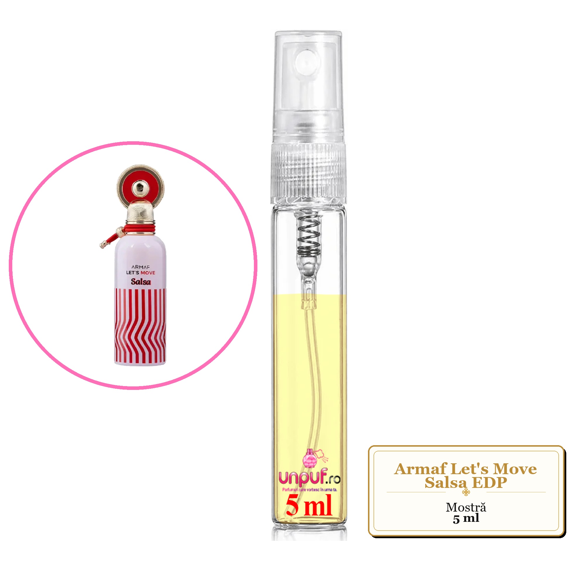 Mostra Fiola Din Parfumul Armaf Let'S Move Salsa Eau De Parfum , Decant Sticla Cu Pulverizator