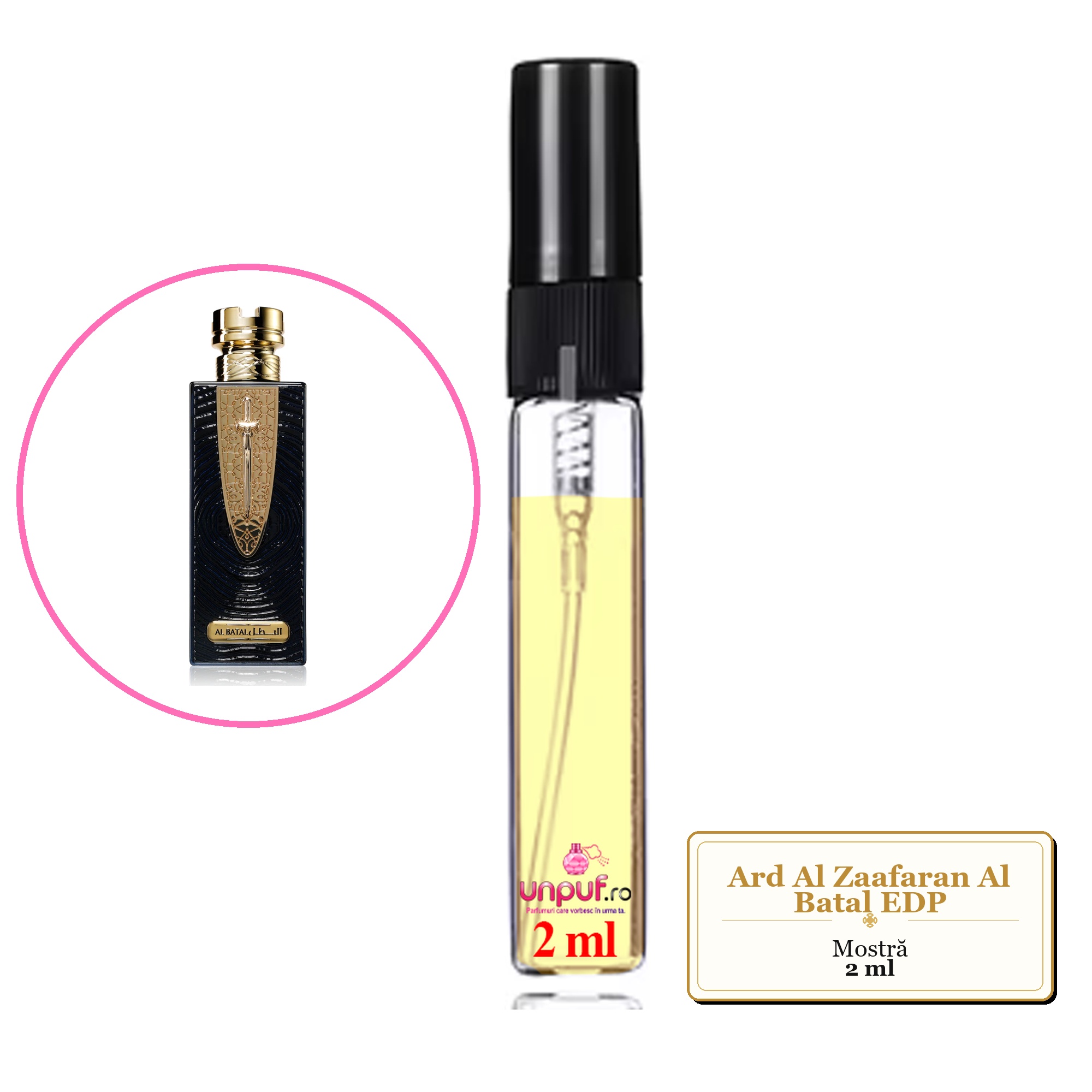 Mostra Fiola Din Parfumul Ard Al Zaafaran Al Batal Eau De Parfum , Decant Sticla Cu Pulverizator