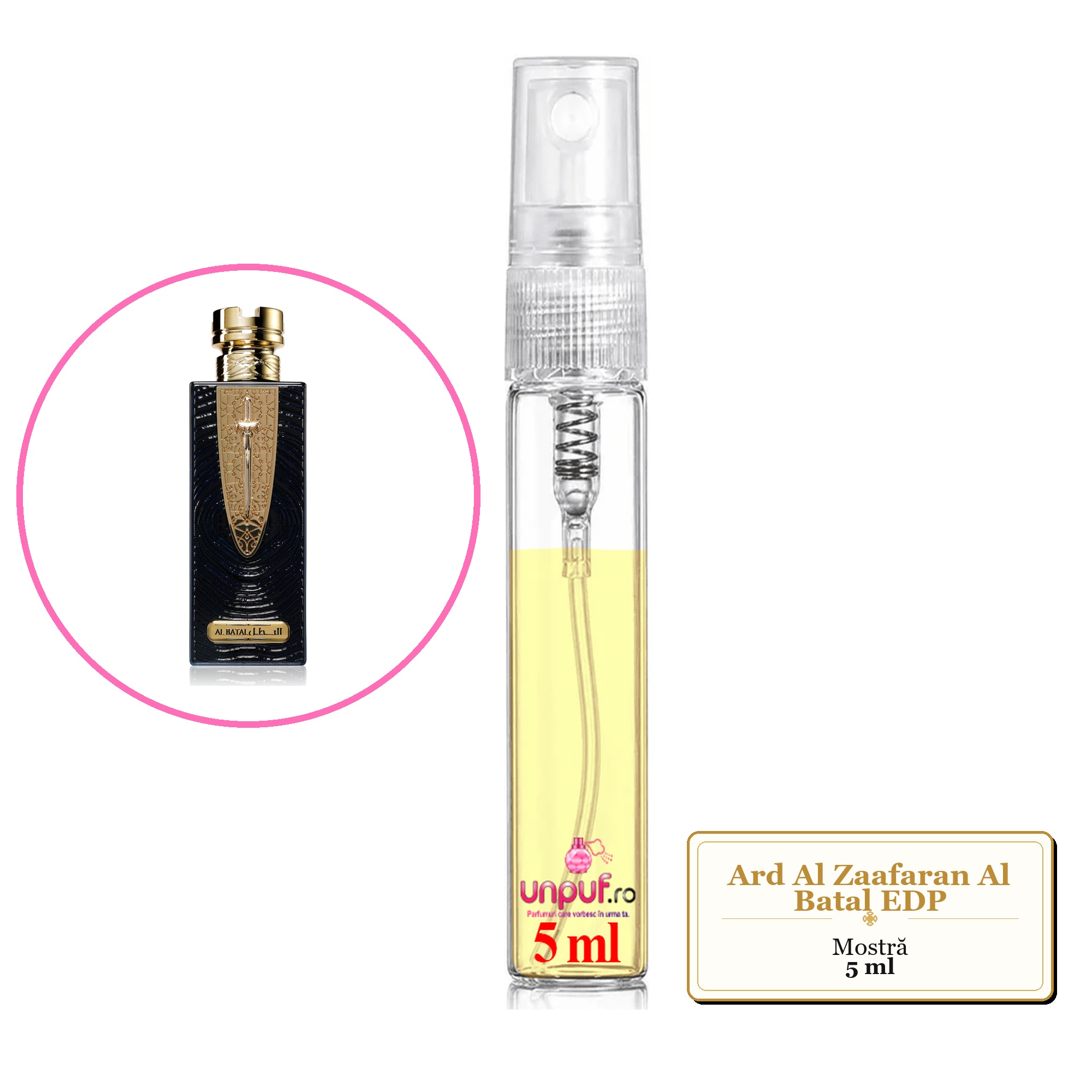 Mostra Fiola Din Parfumul Ard Al Zaafaran Al Batal Eau De Parfum , Decant Sticla Cu Pulverizator