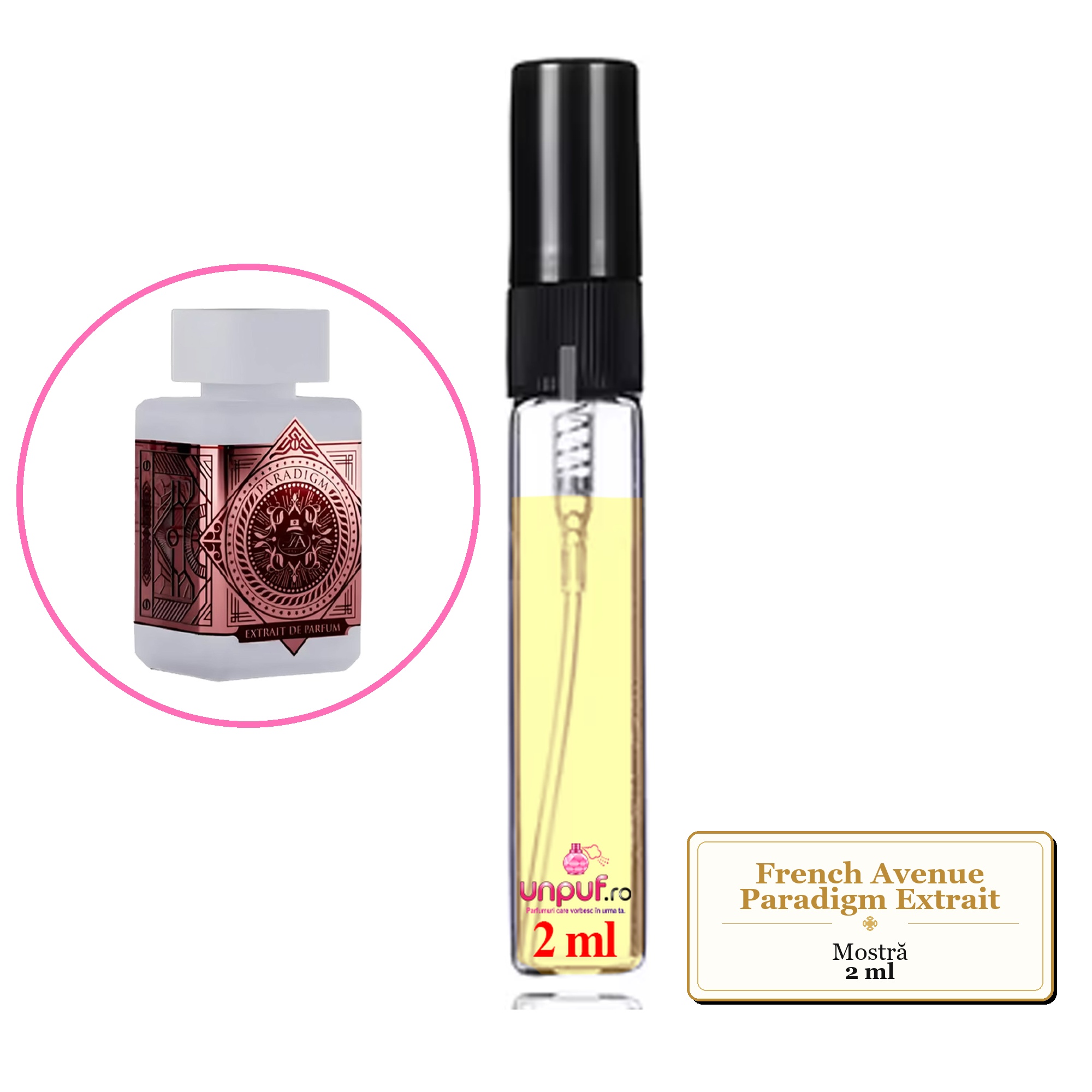 Mostra Fiola Din Parfumul French Avenue Paradigm Extrait De Parfum , Decant Sticla Cu Pulverizator