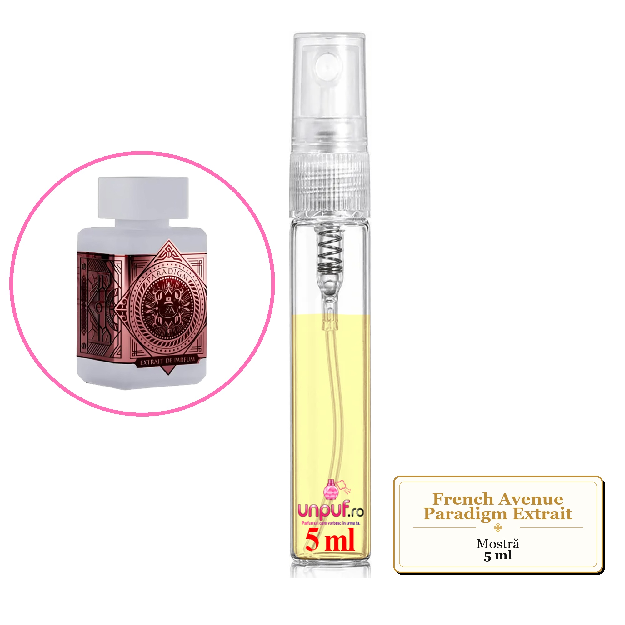 Mostra Fiola Din Parfumul French Avenue Paradigm Extrait De Parfum , Decant Sticla Cu Pulverizator
