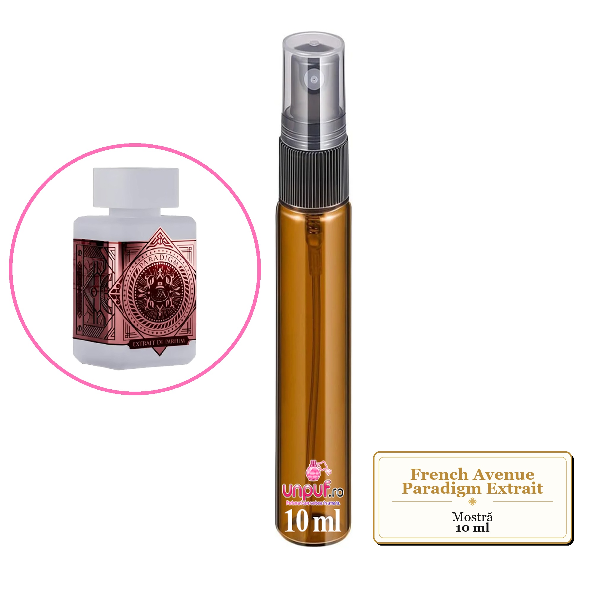 Mostra Fiola Din Parfumul French Avenue Paradigm Extrait De Parfum , Decant Sticla Cu Pulverizator