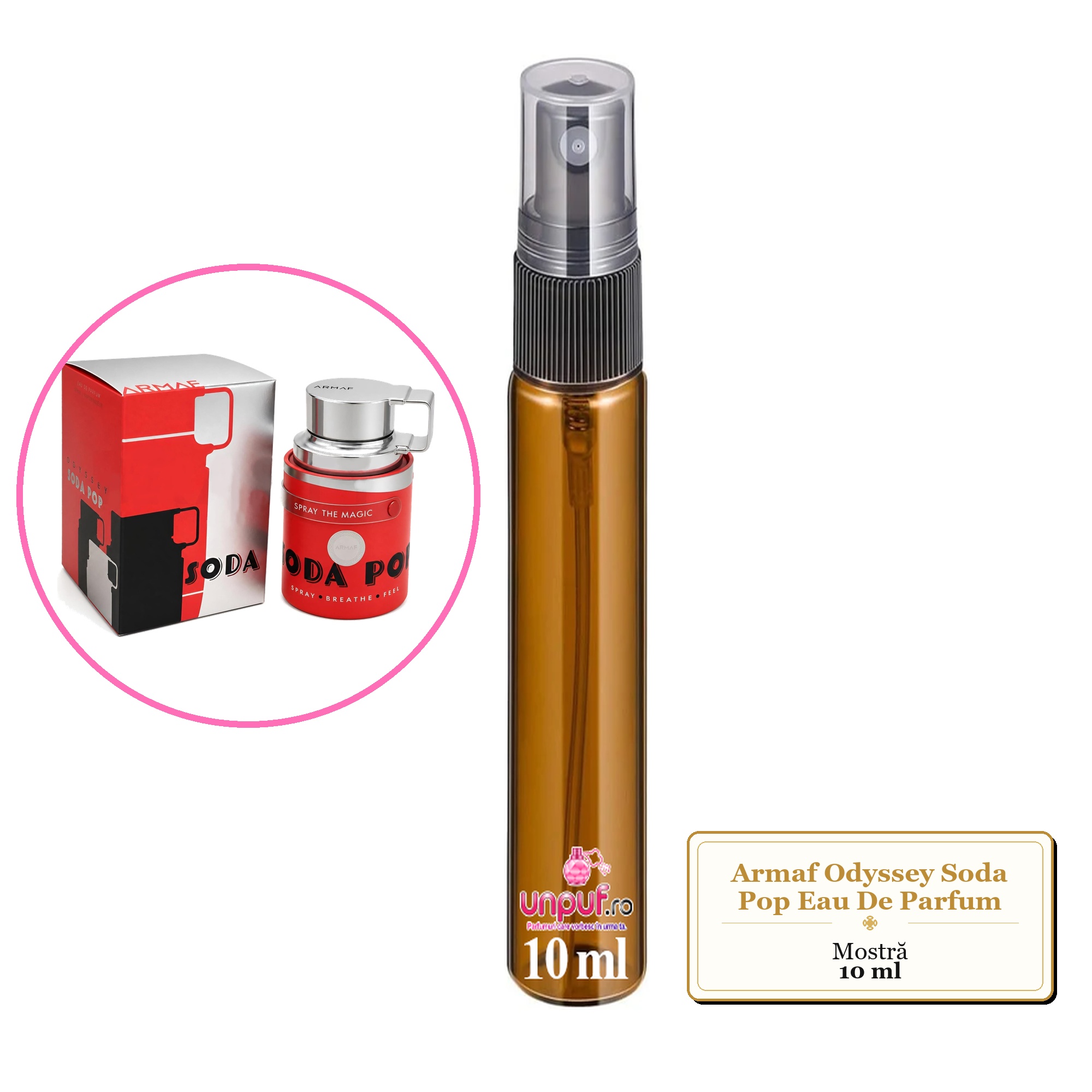 Mostra fiola din Parfumul Armaf Odyssey Soda Pop Eau De Parfum, decant sticla cu pulverizator