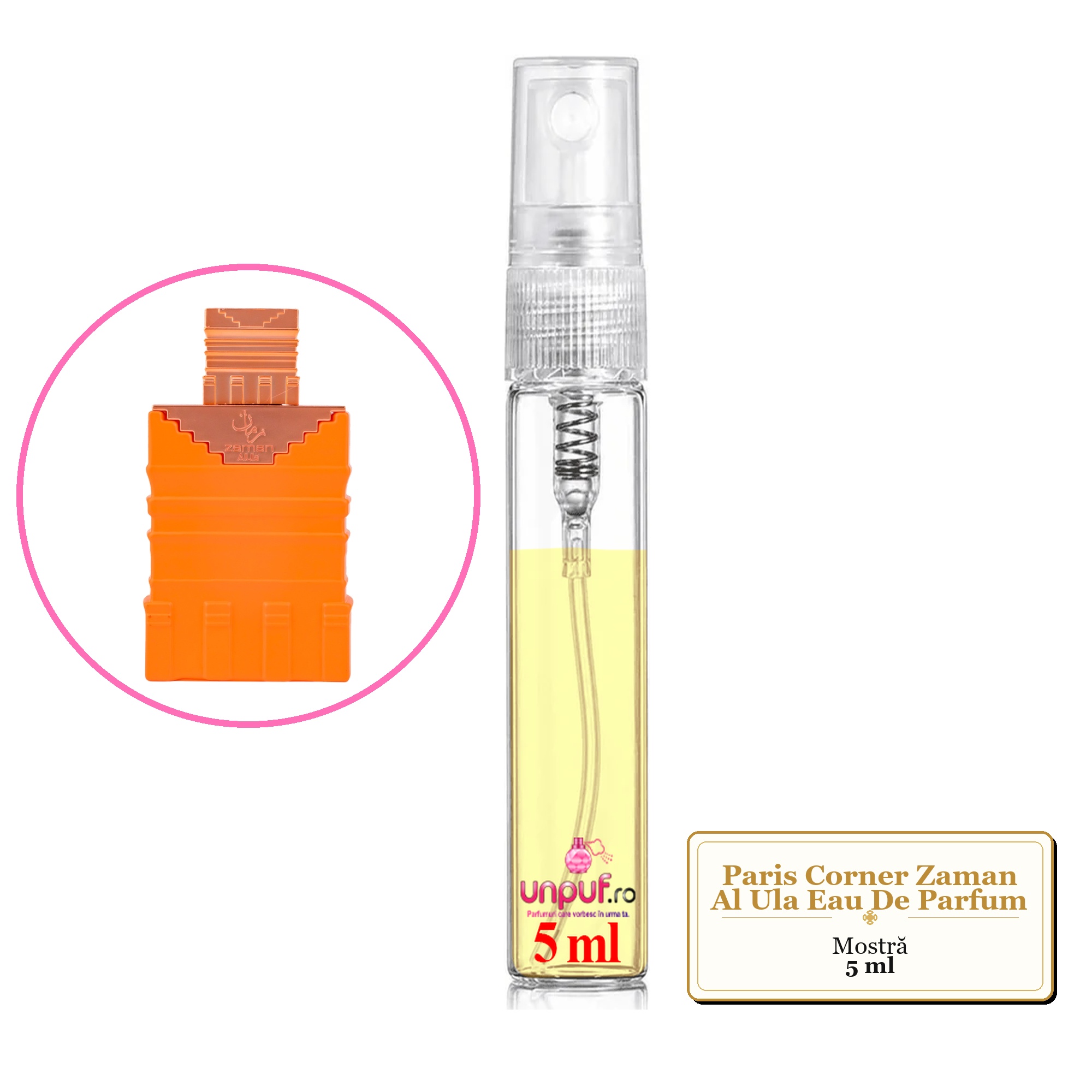 Mostra fiola din Parfumul Paris Corner Zaman Al Ula Eau De Parfum, decant sticla cu pulverizator