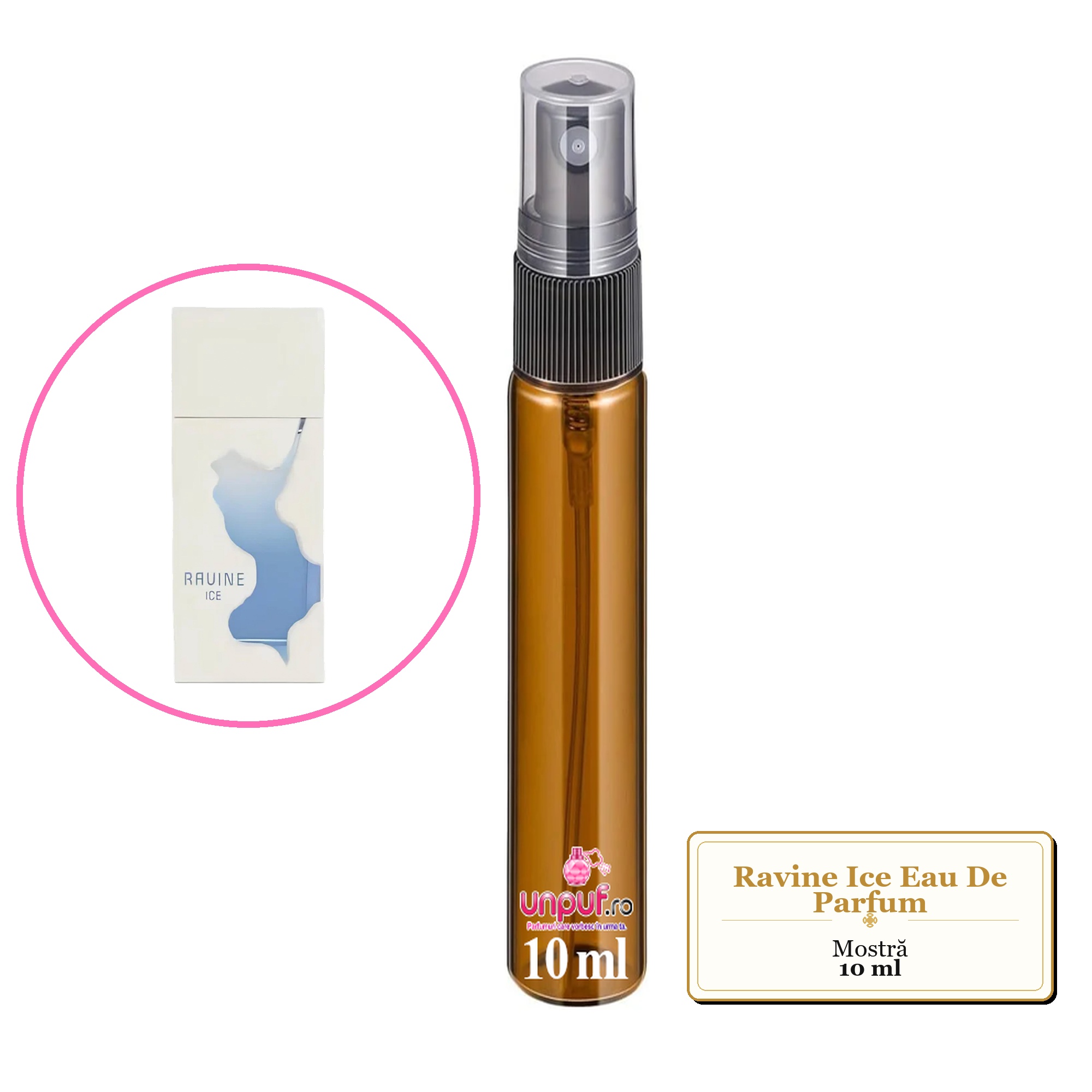 Mostra fiola din Parfumul Ravine Ice Eau De Parfum, decant sticla cu pulverizator