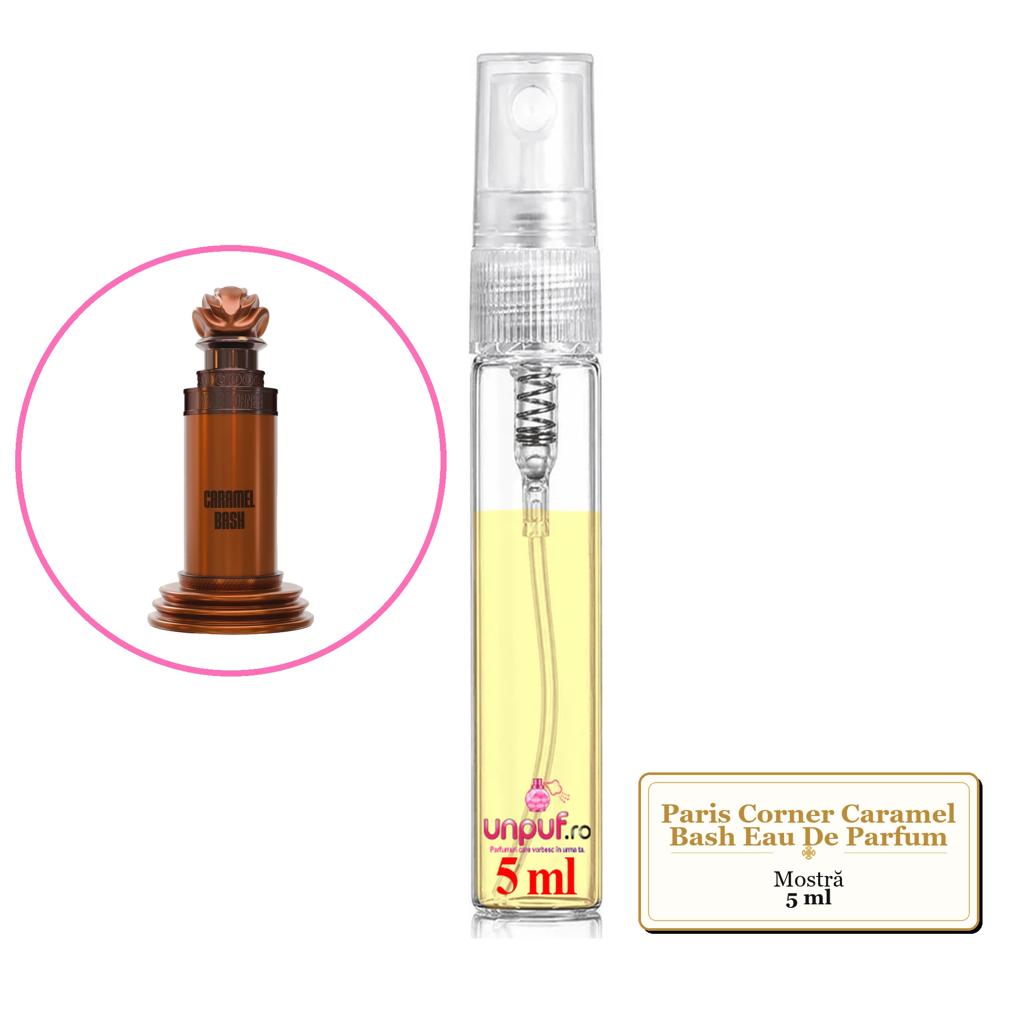 Mostra fiola din Parfumul Paris Corner Caramel Bash Eau De Parfum, decant sticla cu pulverizator