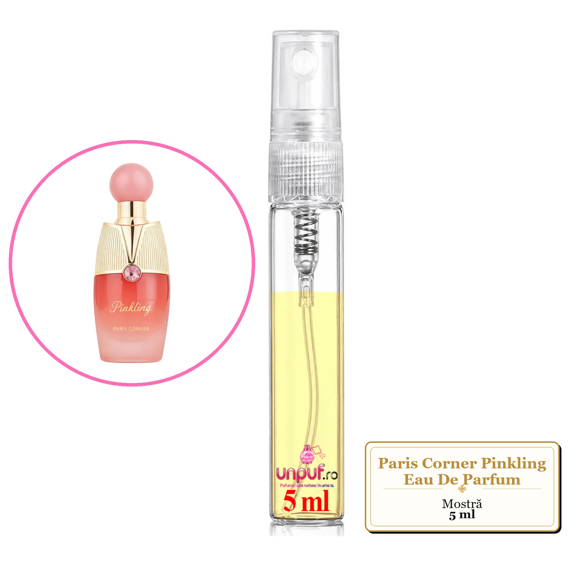 Mostra fiola din Parfumul Paris Corner Pinkling Eau De Parfum, decant sticla cu pulverizator