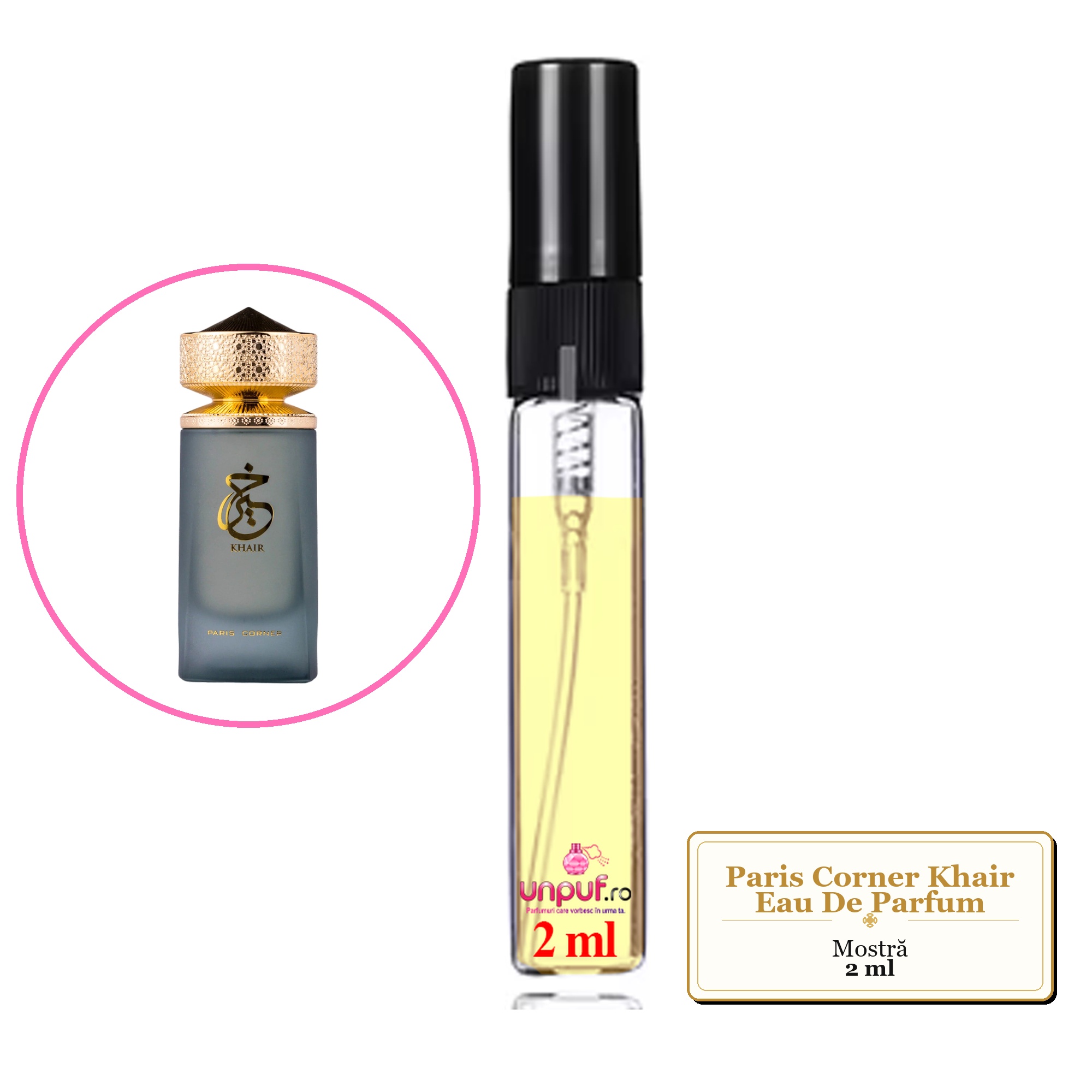 Mostra fiola din Parfumul Paris Corner Khair Eau De Parfum, decant sticla cu pulverizator