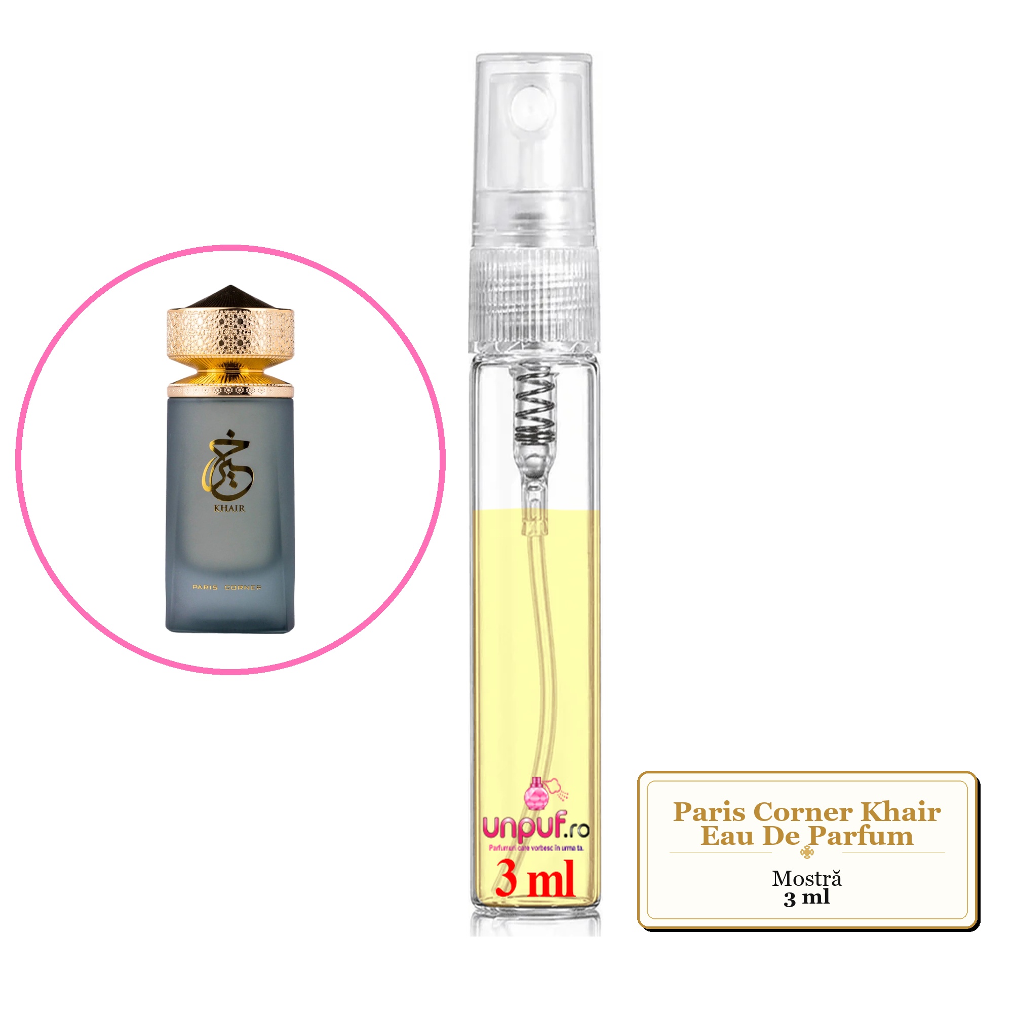 Mostra fiola din Parfumul Paris Corner Khair Eau De Parfum, decant sticla cu pulverizator