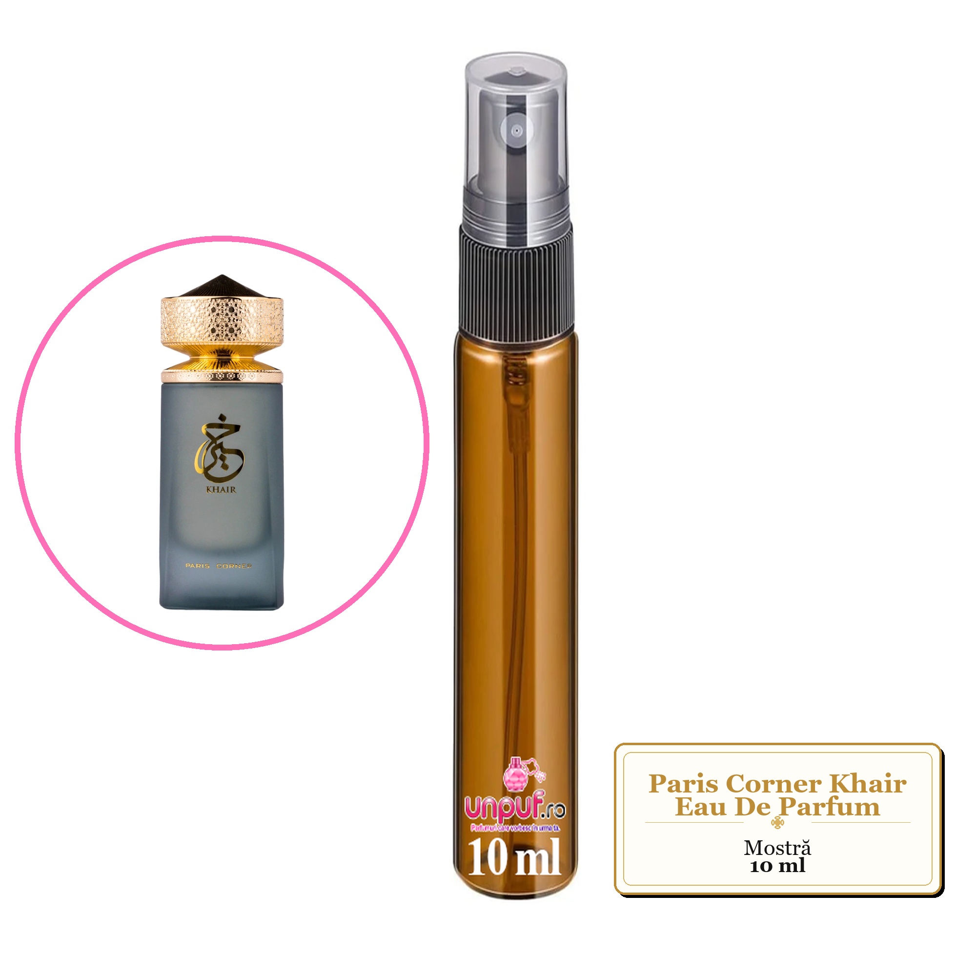Mostra fiola din Parfumul Paris Corner Khair Eau De Parfum, decant sticla cu pulverizator