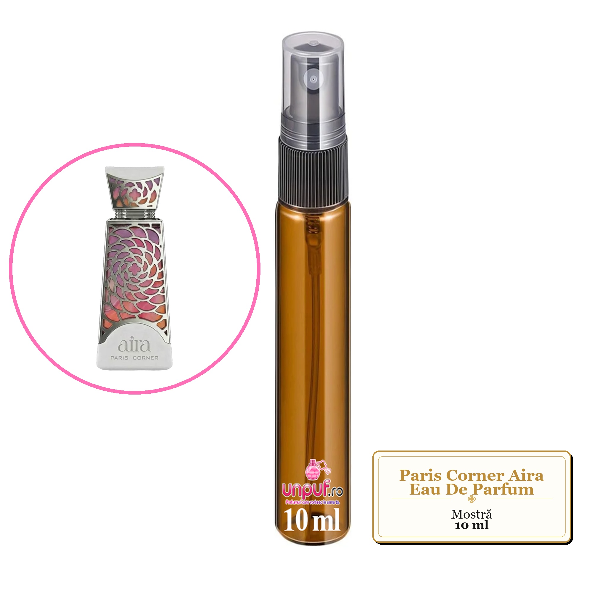 Mostra fiola din Parfumul Paris Corner Aira Eau De Parfum, decant sticla cu pulverizator