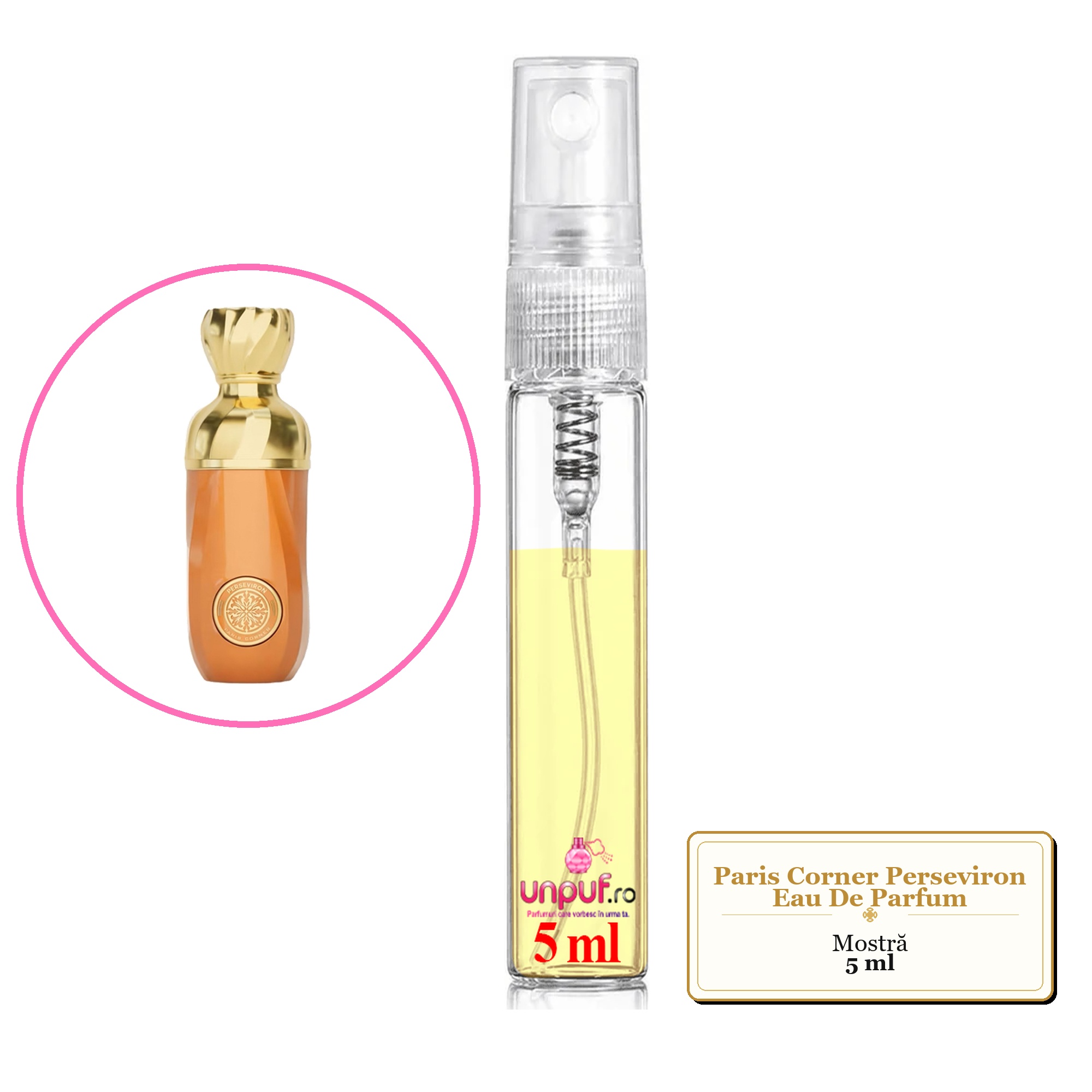 Mostra fiola din Parfumul Paris Corner Perseviron Eau De Parfum, decant sticla cu pulverizator