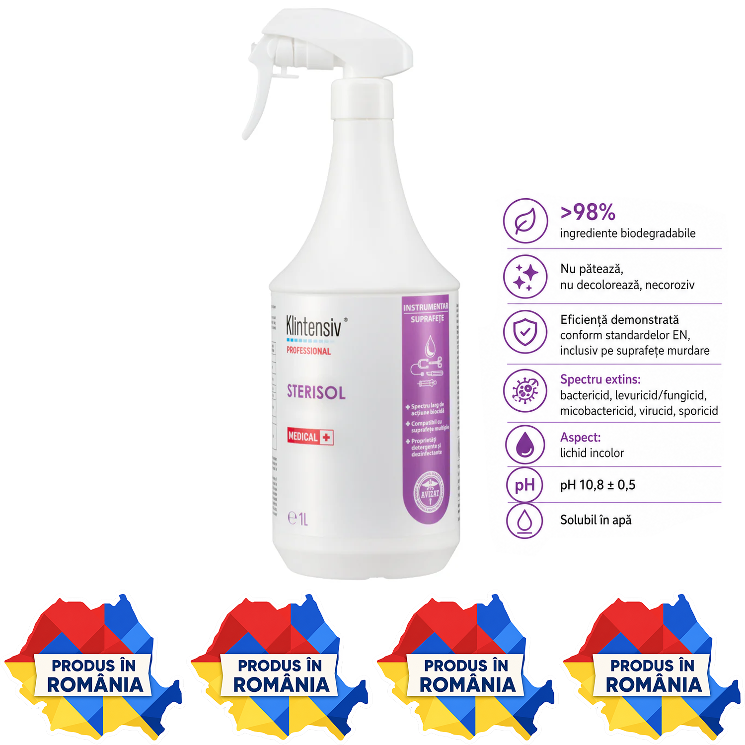 Sterisol RTU dezinfectant de nivel &icirc;nalt variante 1 L și 5 L