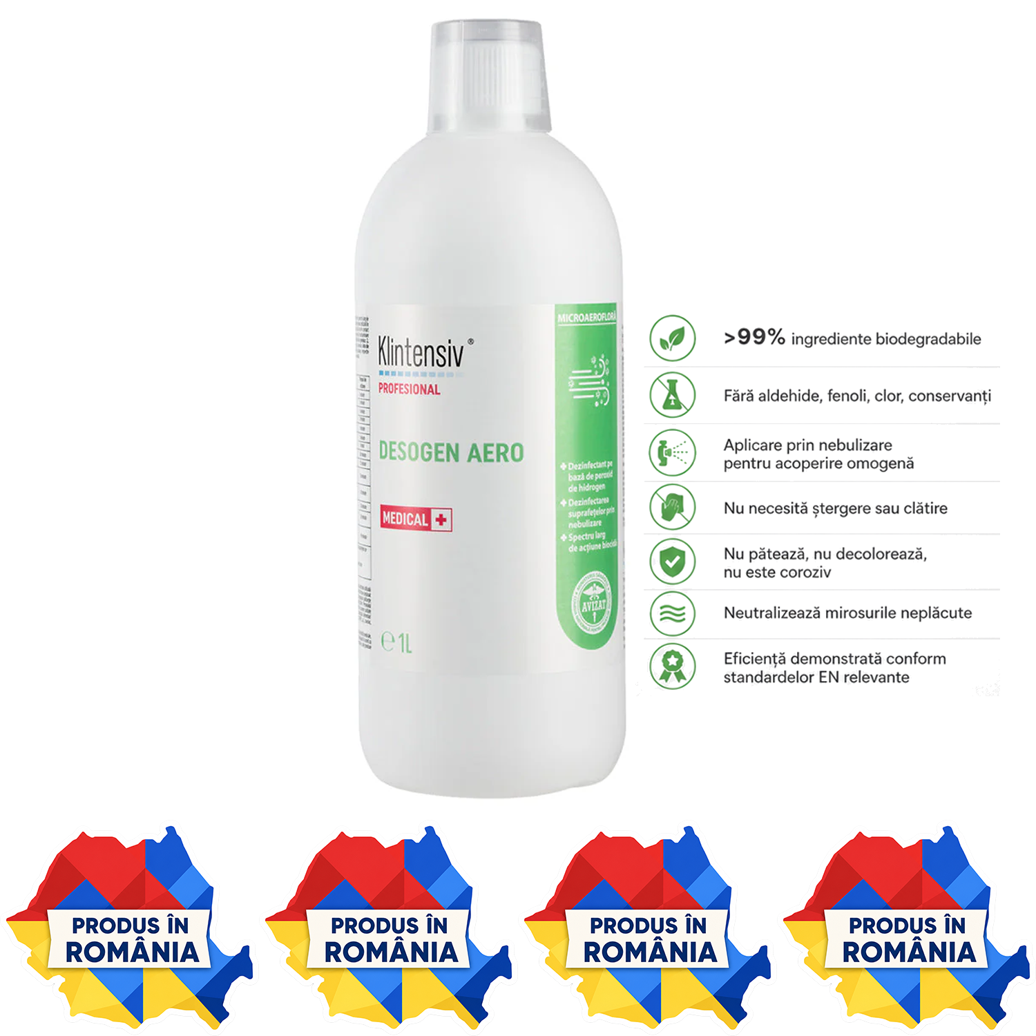 Desogen Aero dezinfectant prin nebulizare variante 1 L și 5 L