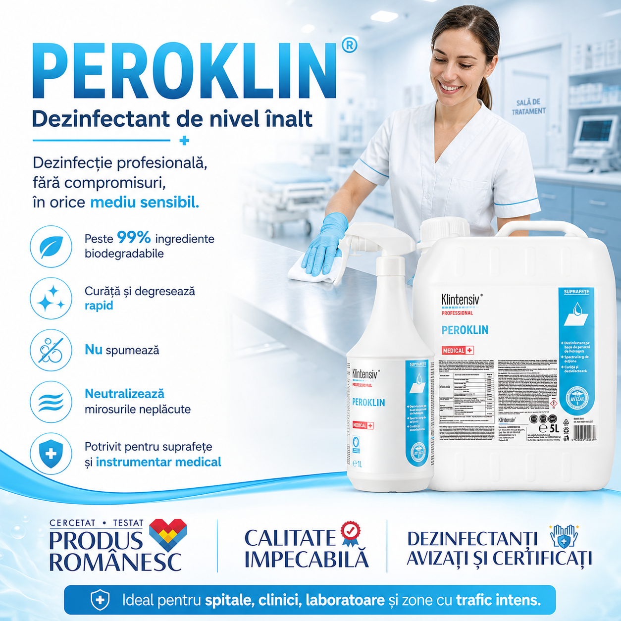 Peroklin pentru spitale clinici laboratoare ambulanțe și zone de triaj