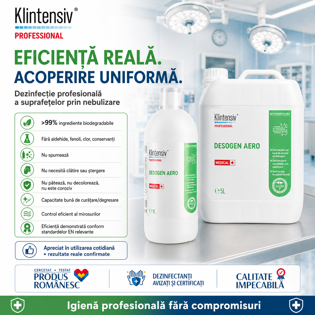 Desogen Aero pentru spitale clinici laboratoare ambulanțe triaj și săli de așteptare